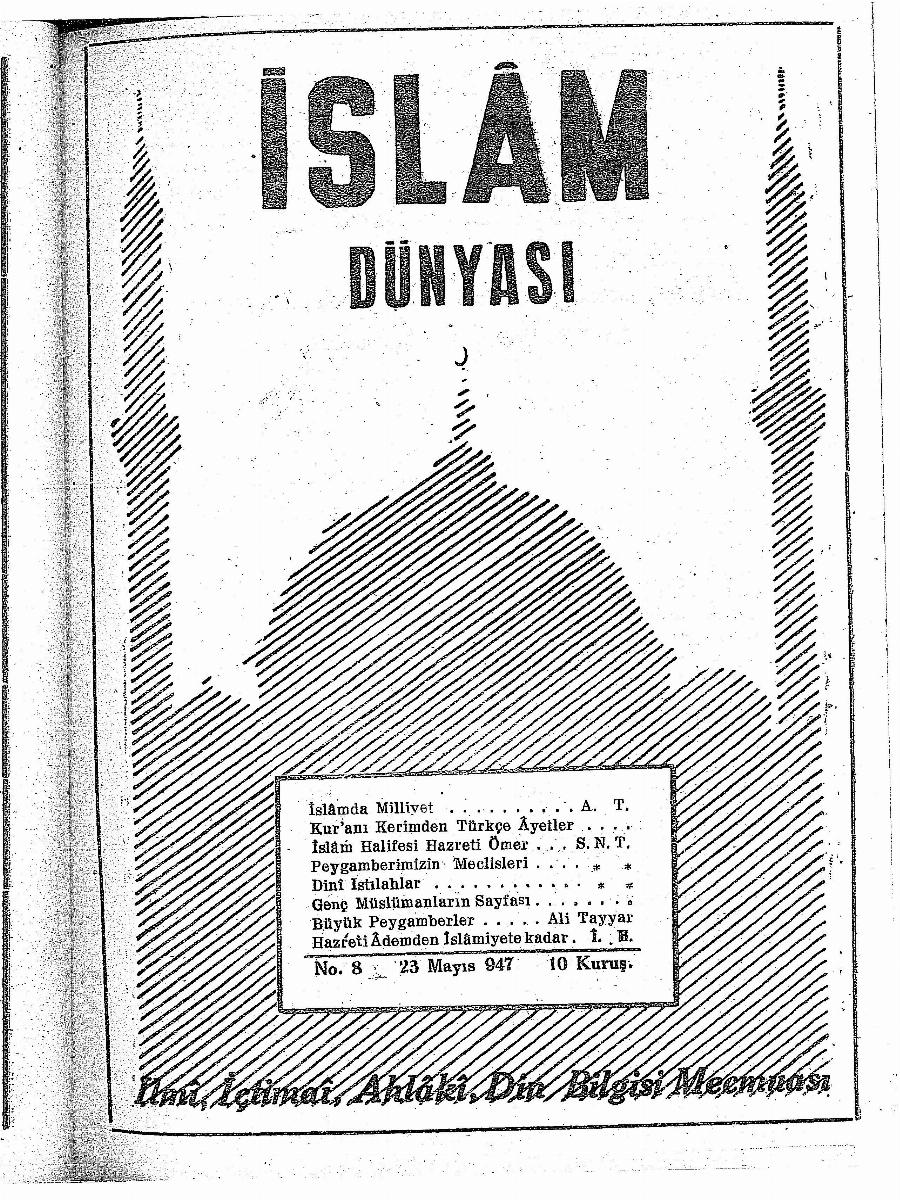 1. Cilt 8. Sayı Kapağı