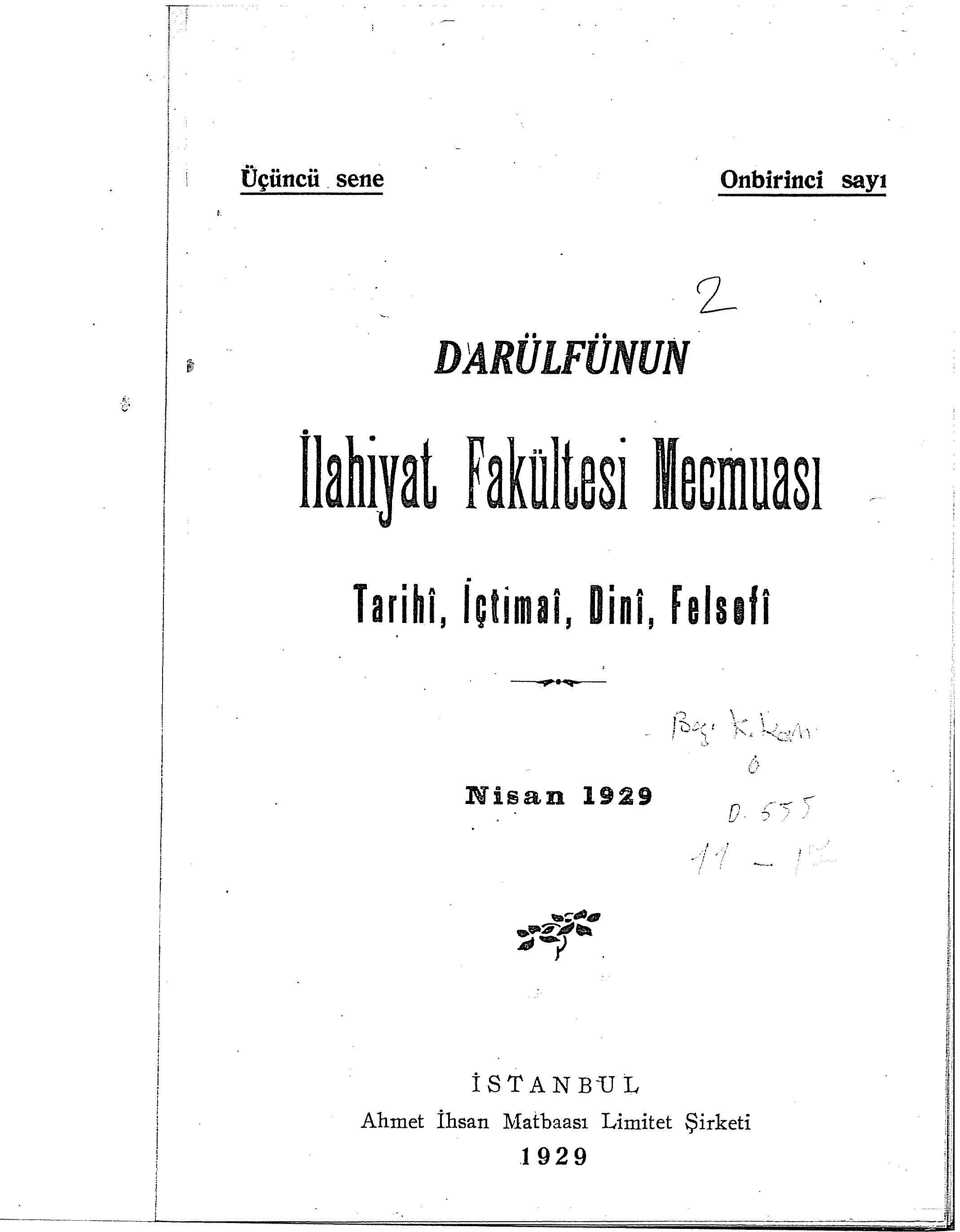 3. Cilt 11. Sayı Kapağı