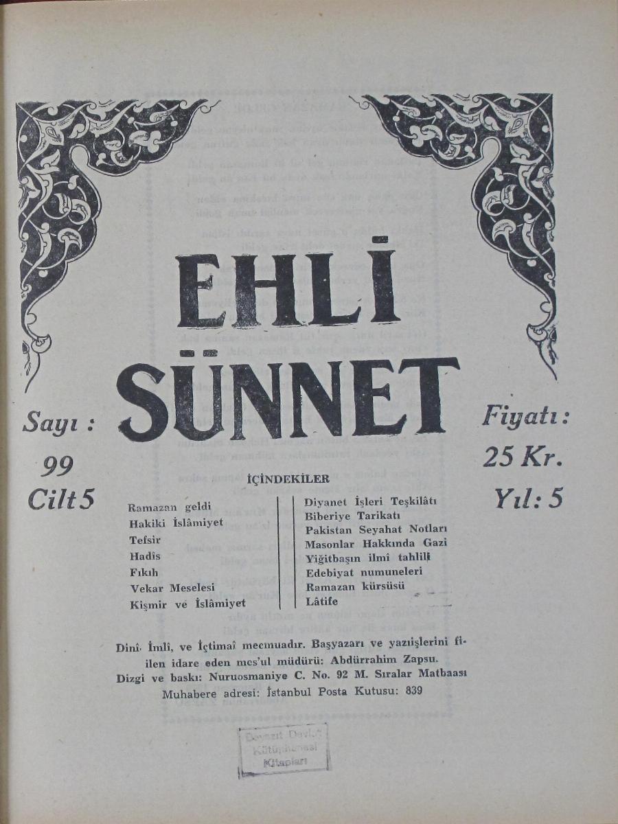 5. Cilt 99. Sayı Kapağı