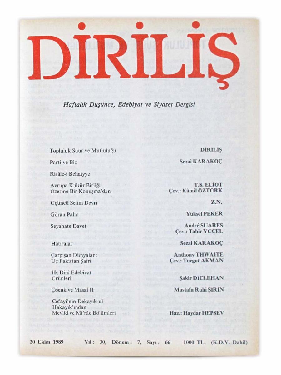 7. Cilt 66. Sayı Kapağı