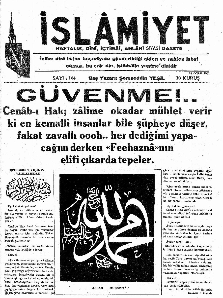 3. Cilt 144. Sayı Kapağı