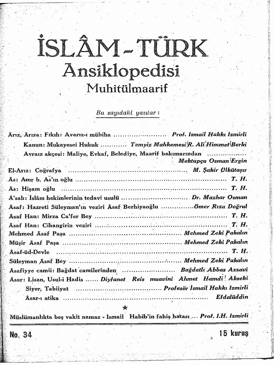 1. Cilt 34. Sayı Kapağı