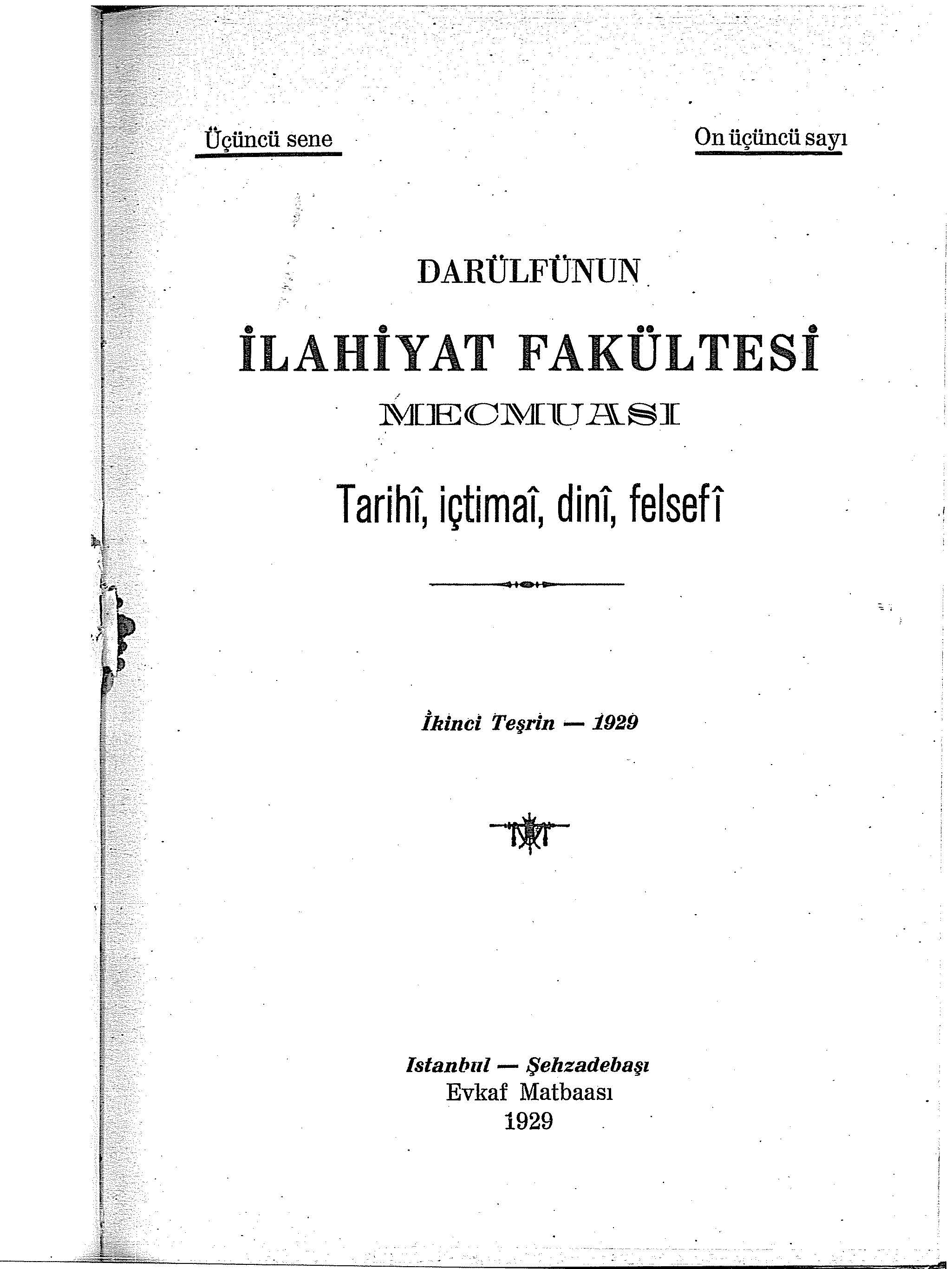 3. Cilt 13. Sayı Kapağı