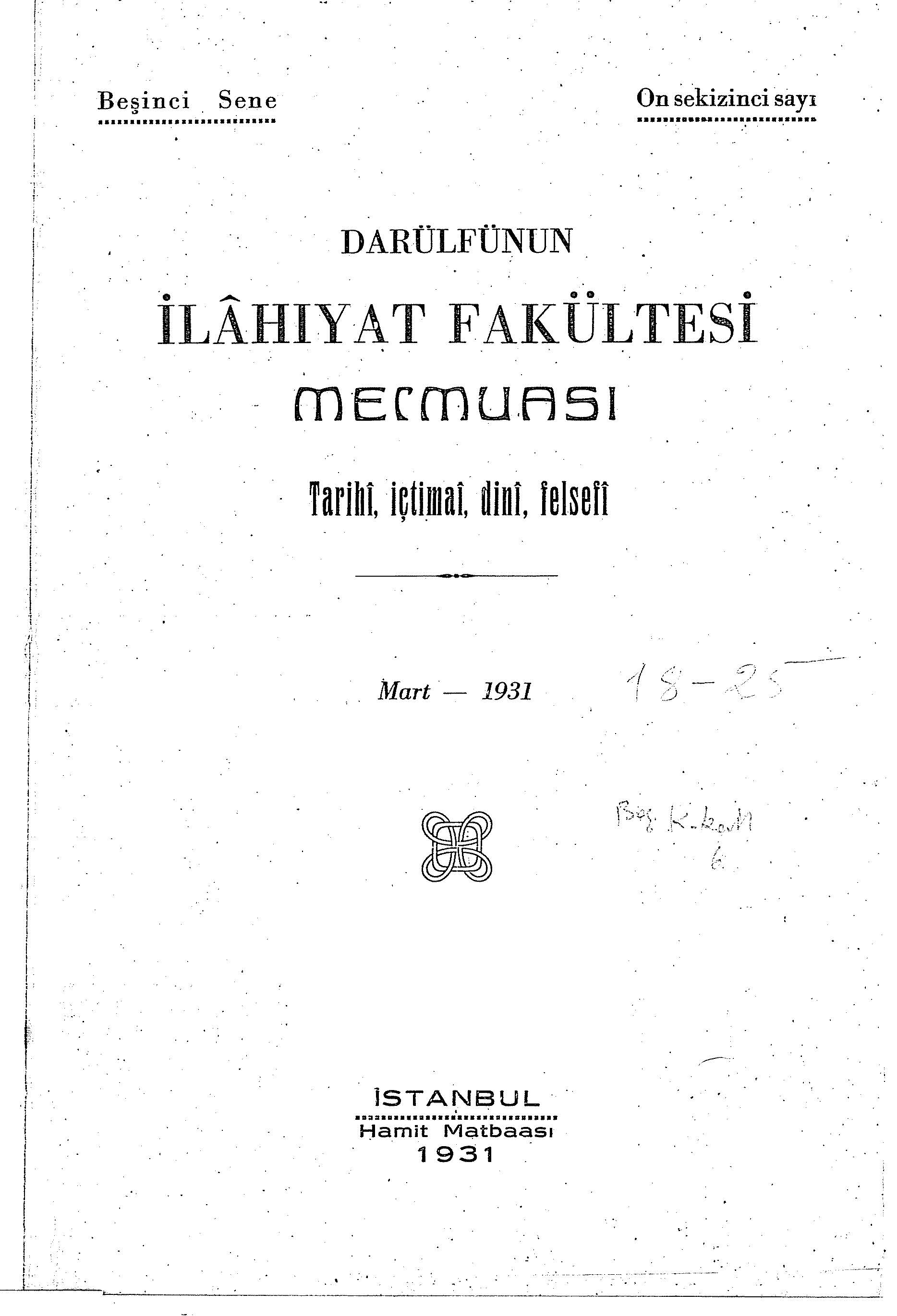 5. Cilt 18. Sayı Kapağı