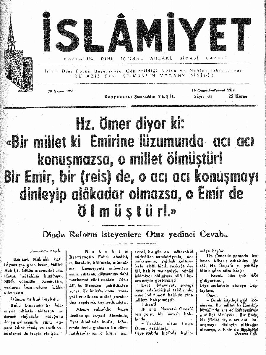 10. Cilt 481. Sayı Kapağı