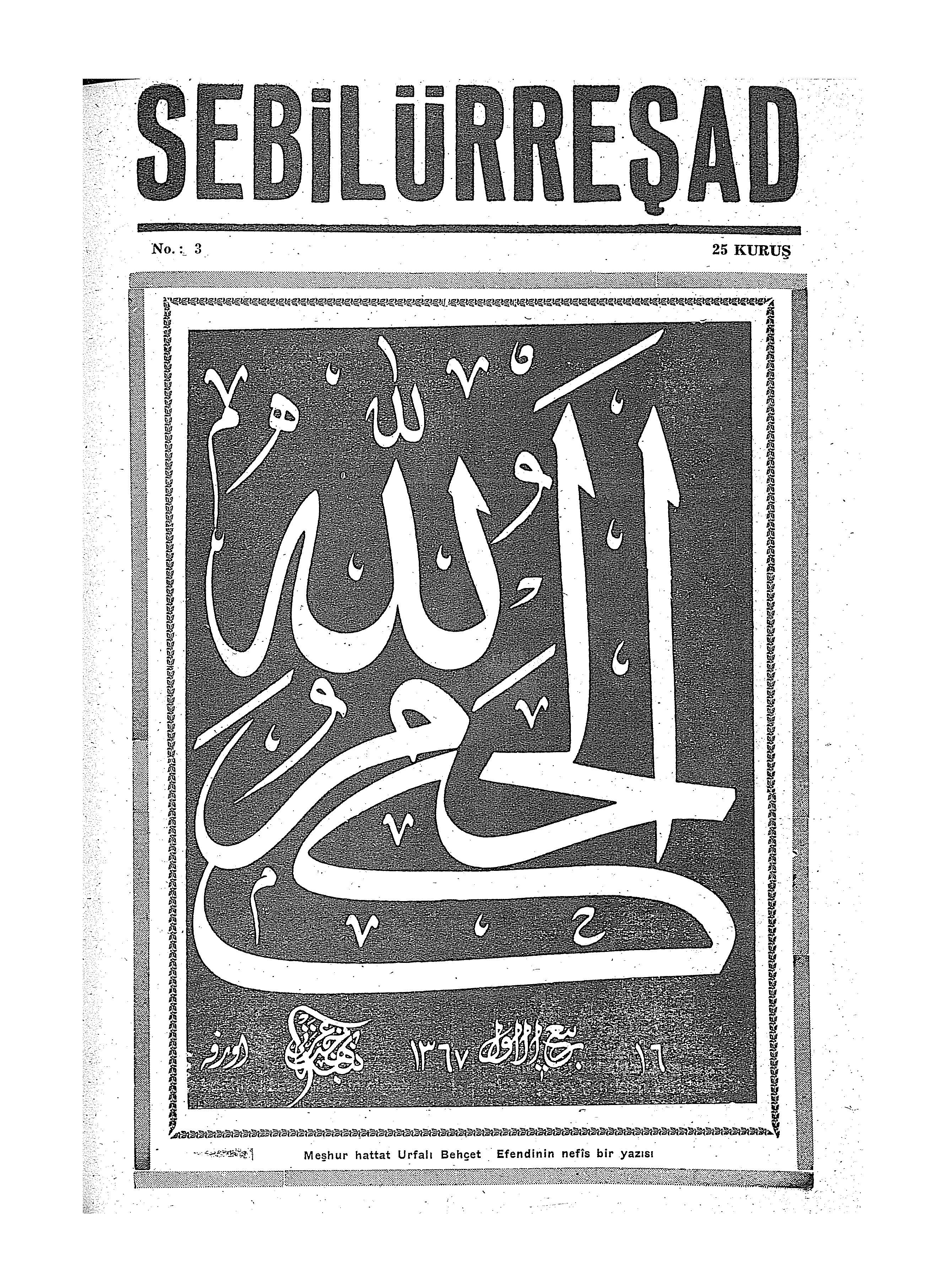 1. Cilt 3. Sayı Kapağı