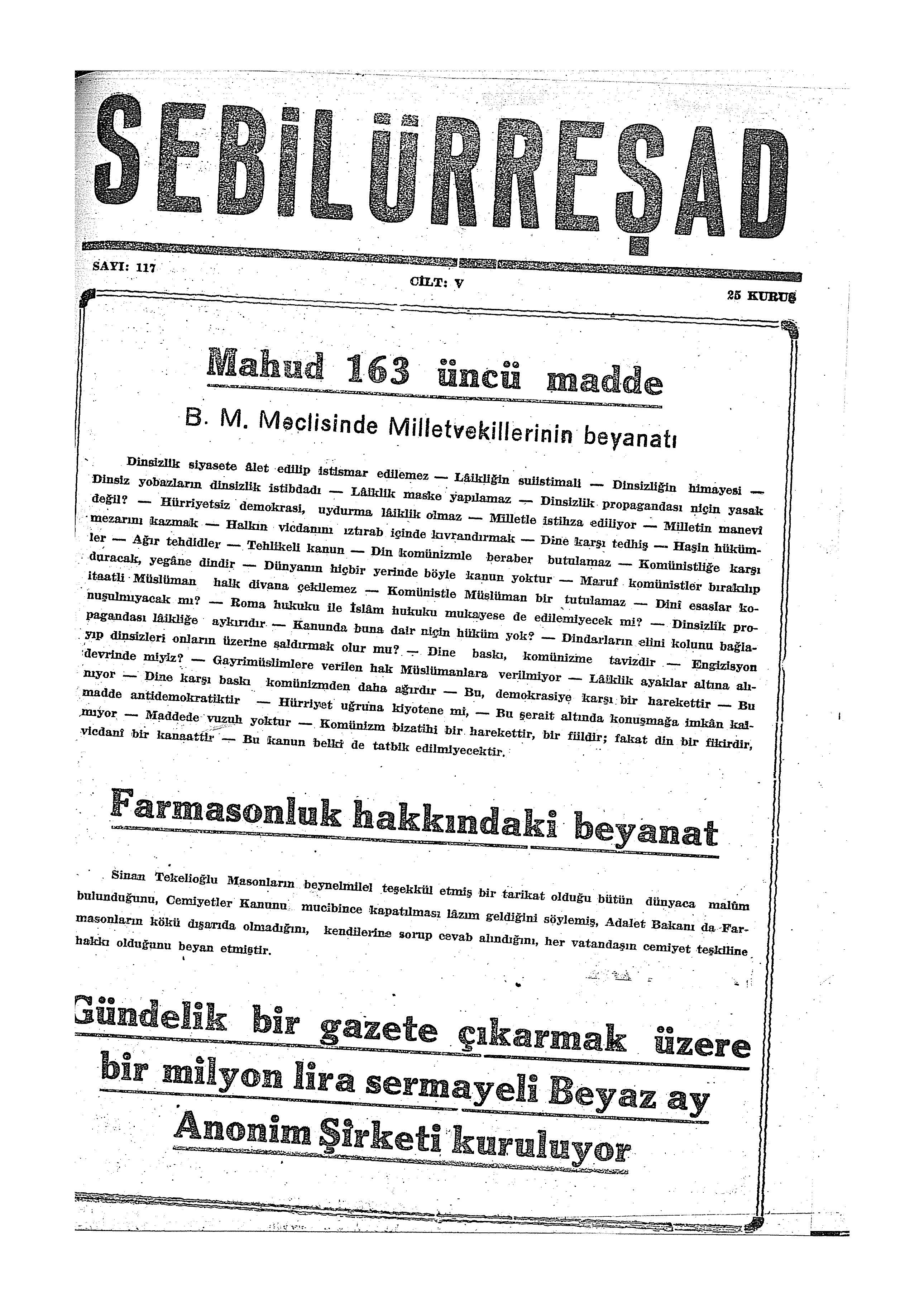 5. Cilt 117. Sayı Kapağı