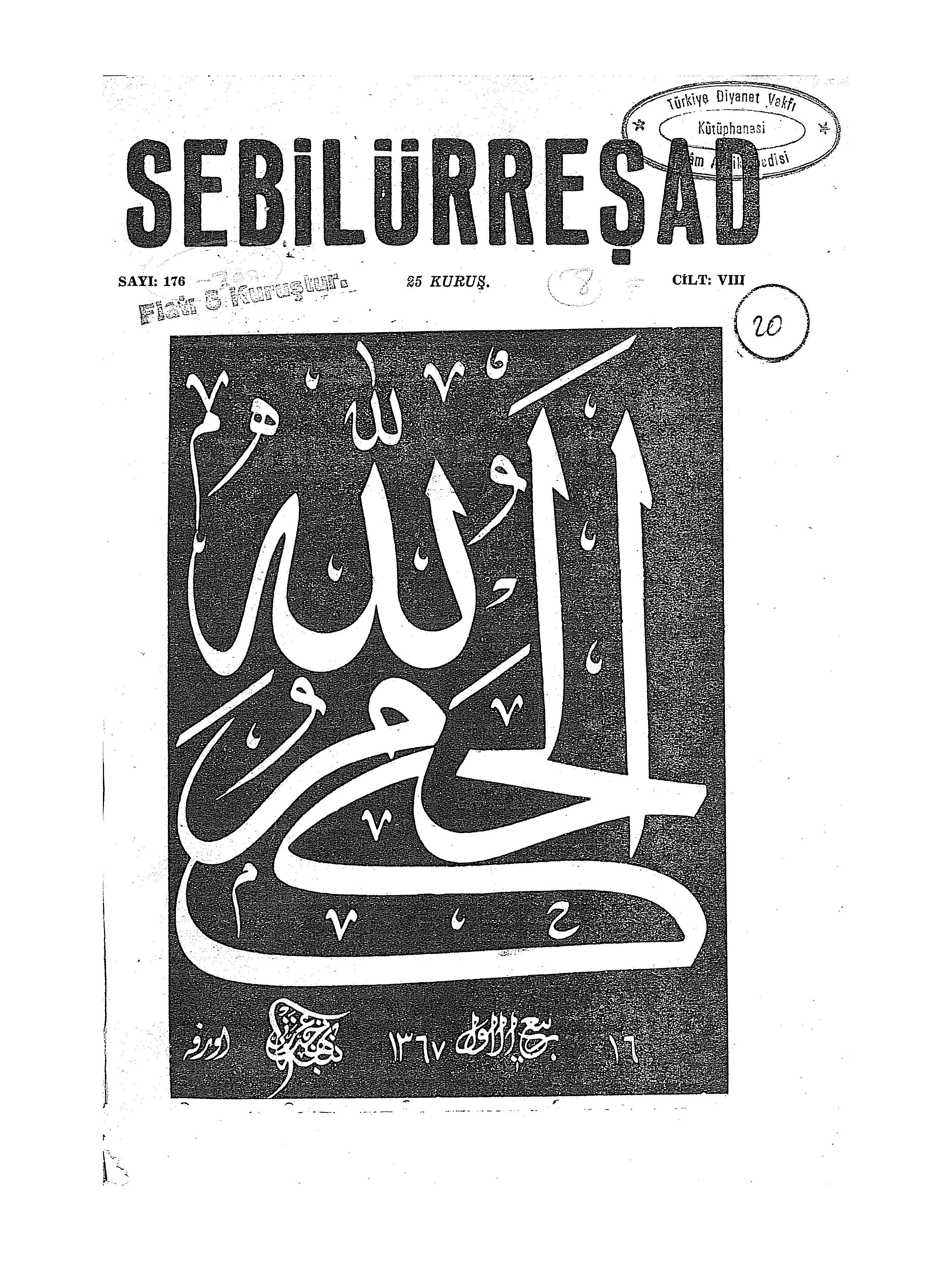 8. Cilt 176. Sayı Kapağı