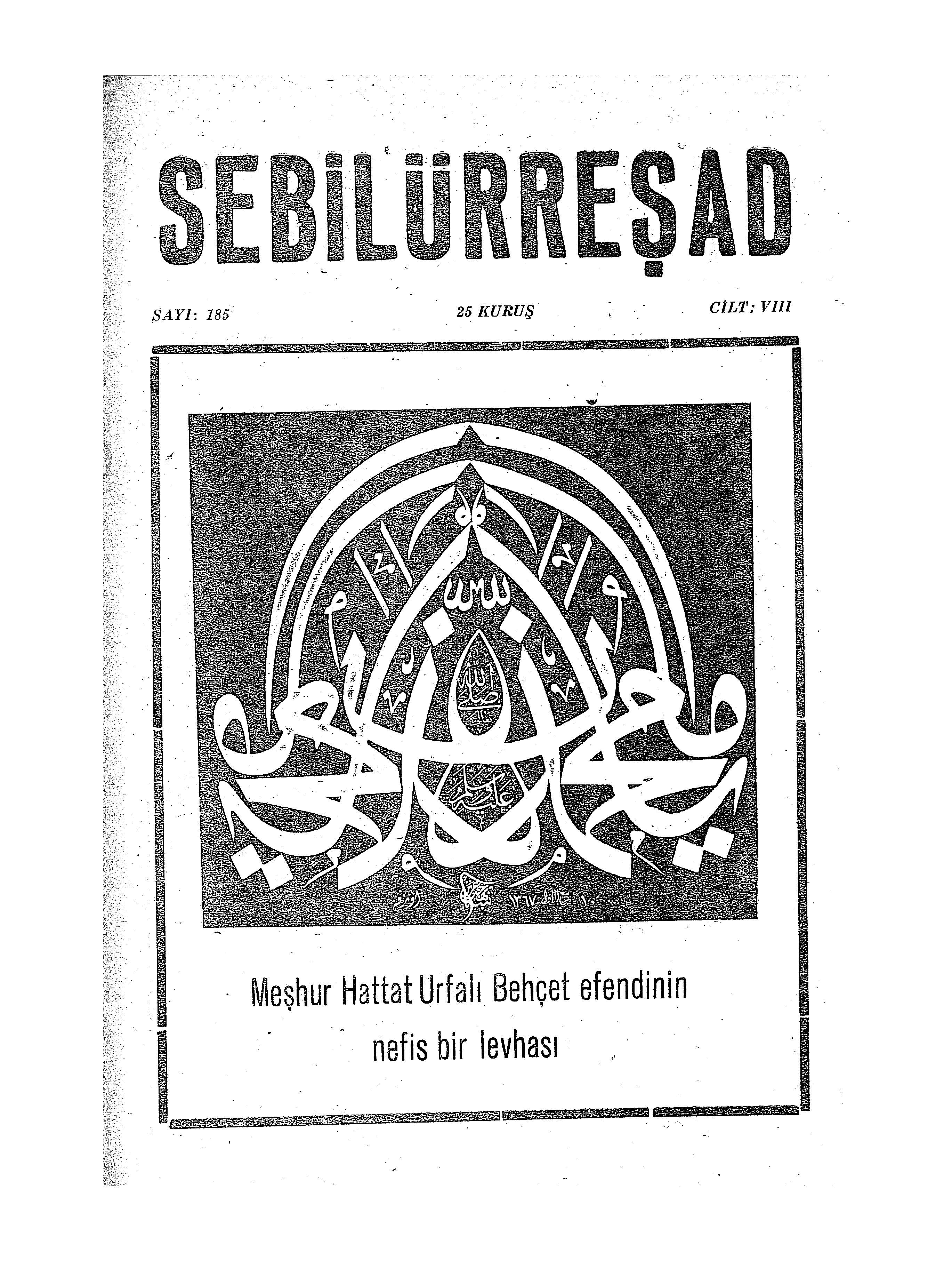8. Cilt 185. Sayı Kapağı