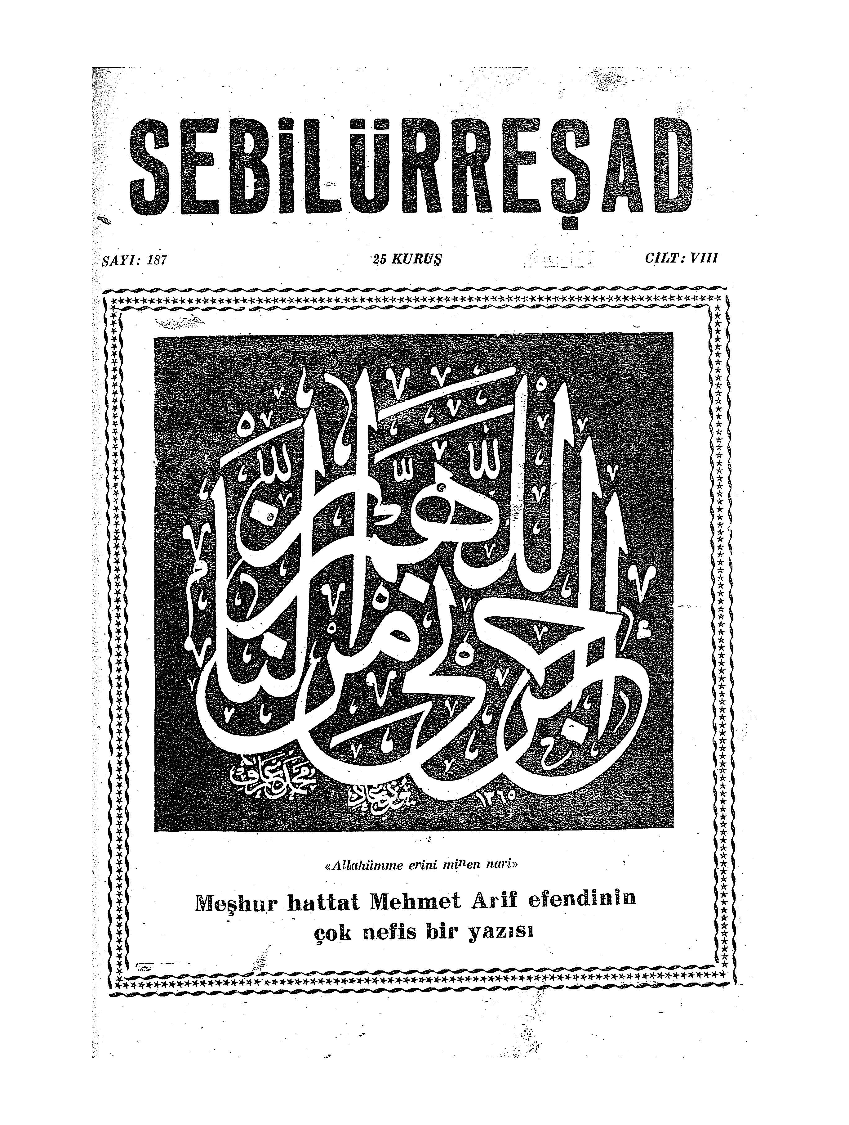 8. Cilt 187. Sayı Kapağı