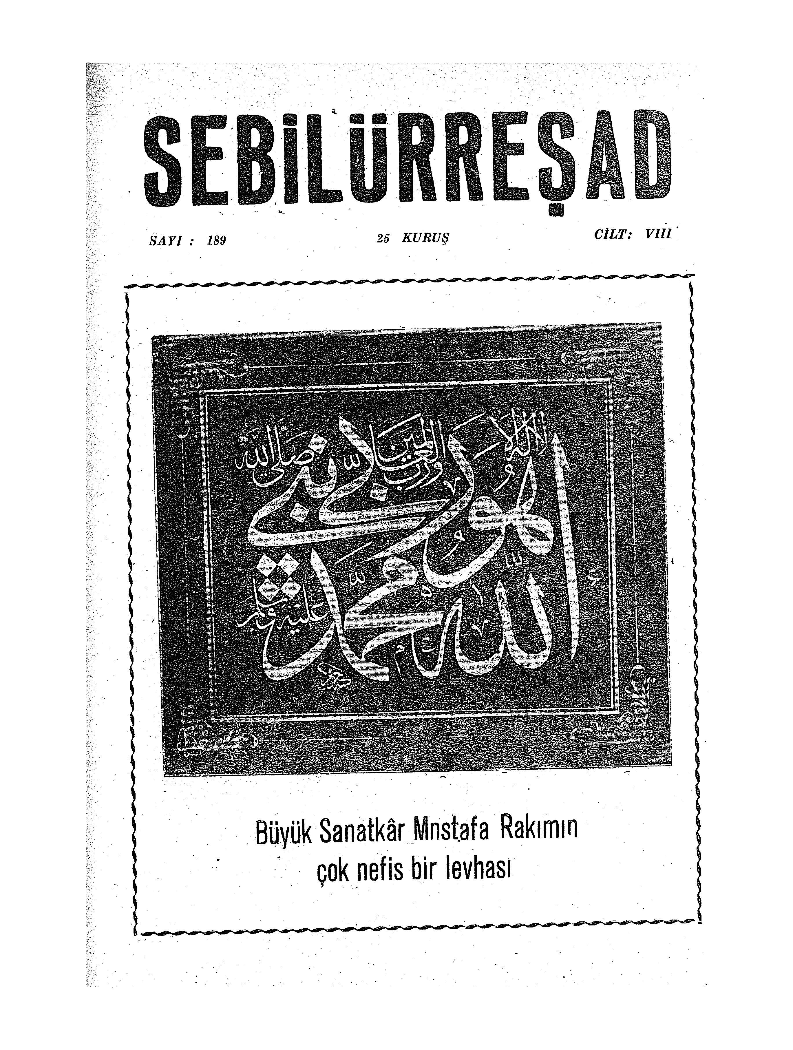 8. Cilt 189. Sayı Kapağı