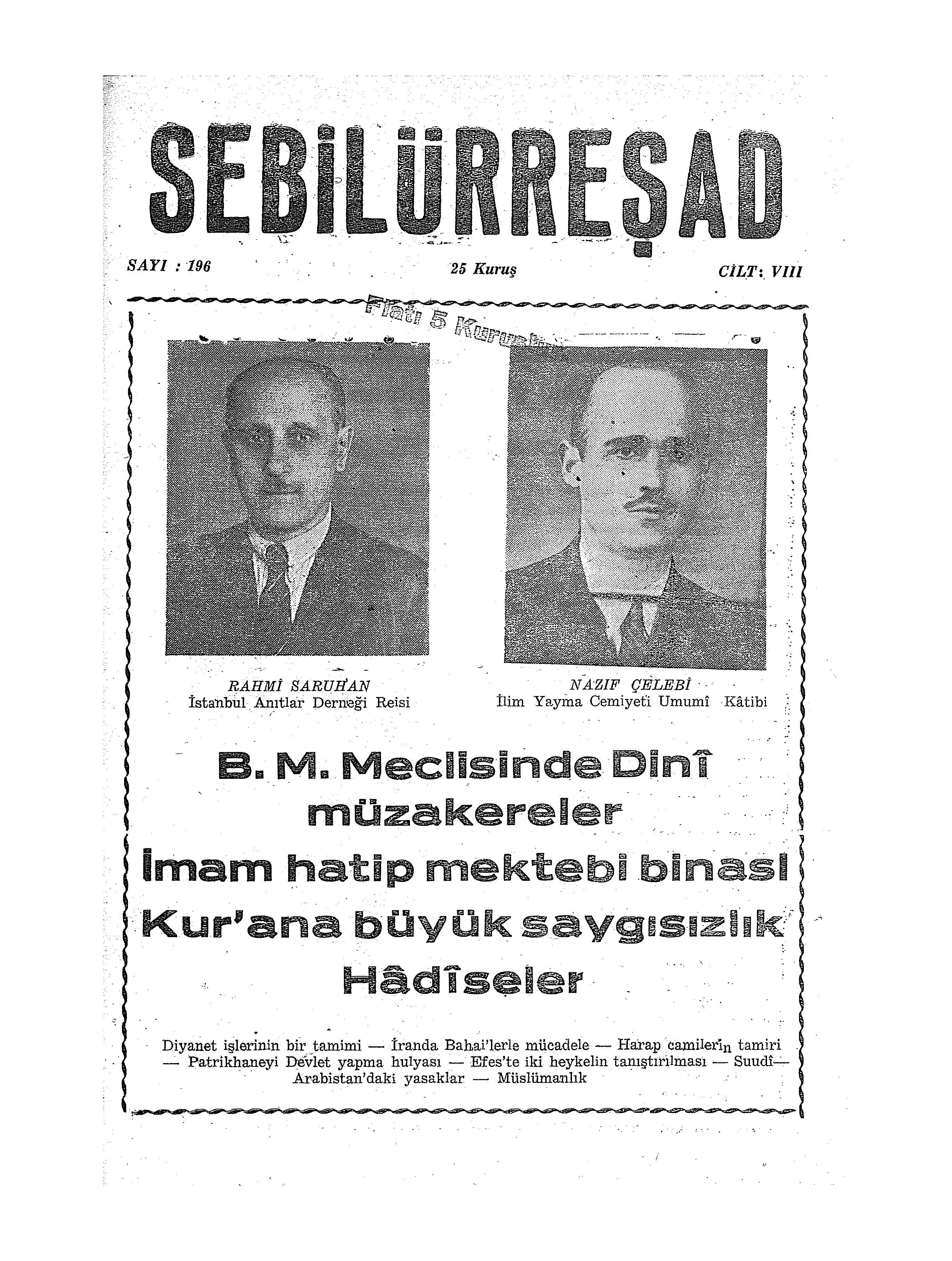 8. Cilt 196. Sayı Kapağı