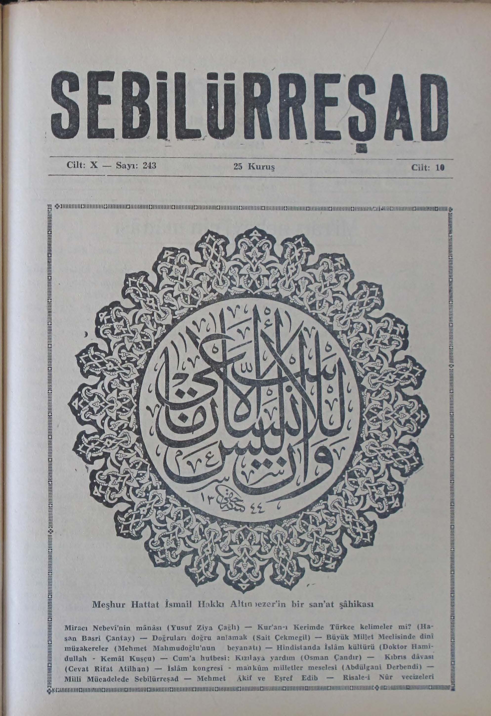 10. Cilt 243. Sayı Kapağı