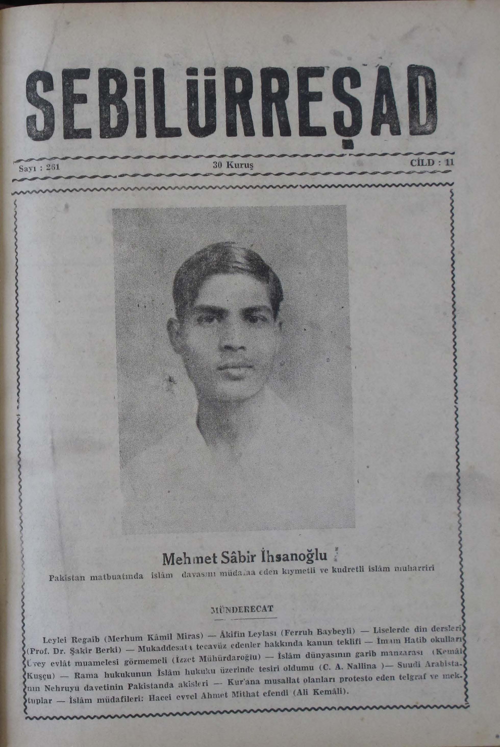 11. Cilt 261. Sayı Kapağı