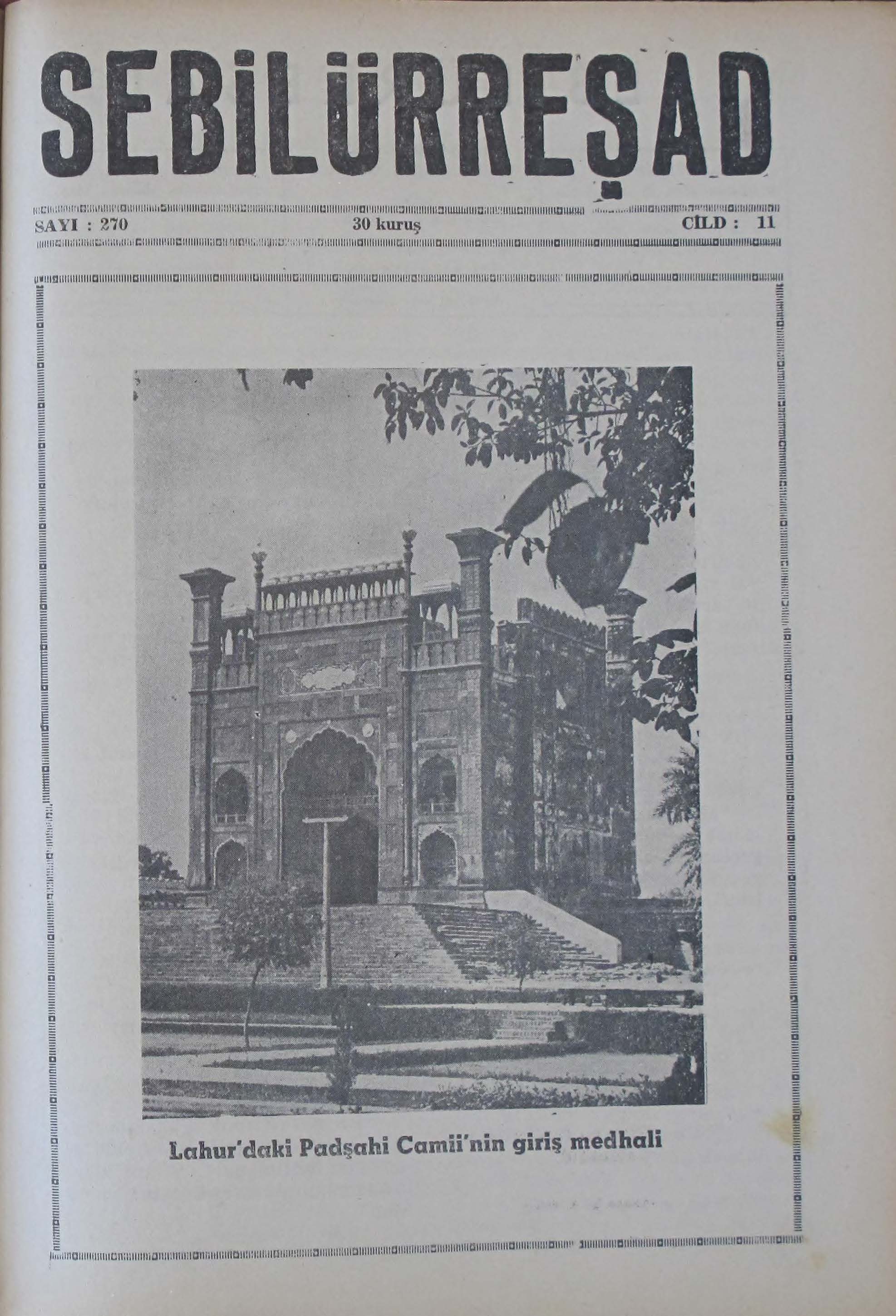 11. Cilt 270. Sayı Kapağı