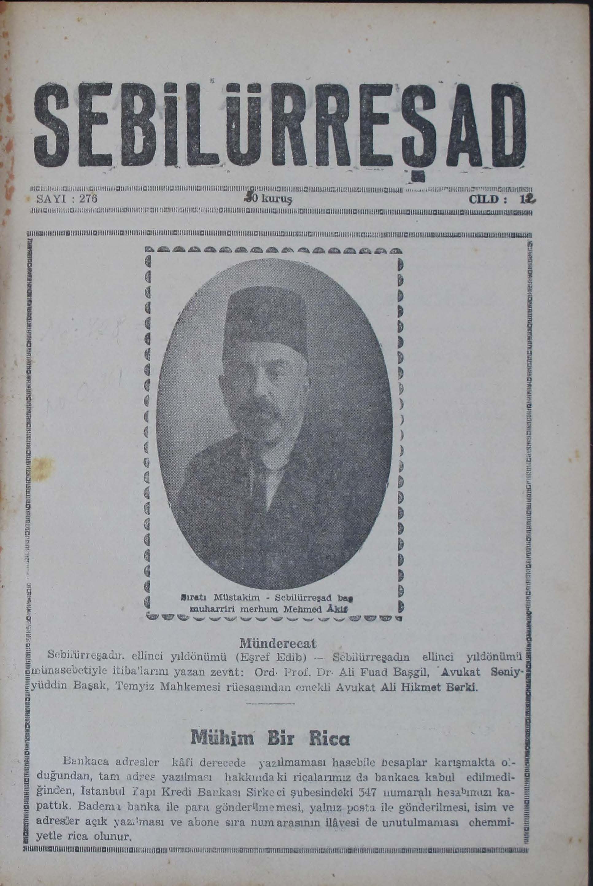12. Cilt 276. Sayı Kapağı
