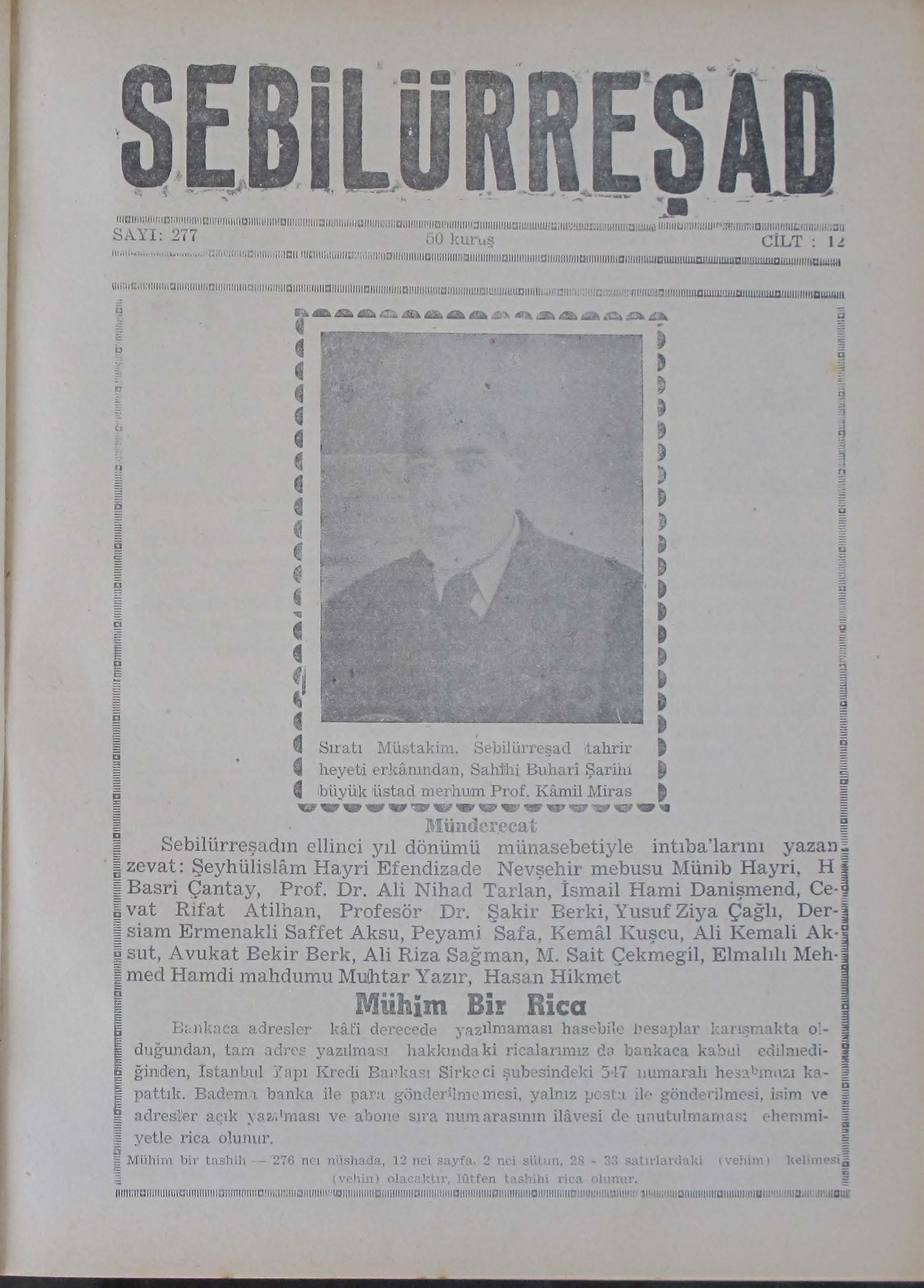 12. Cilt 277. Sayı Kapağı