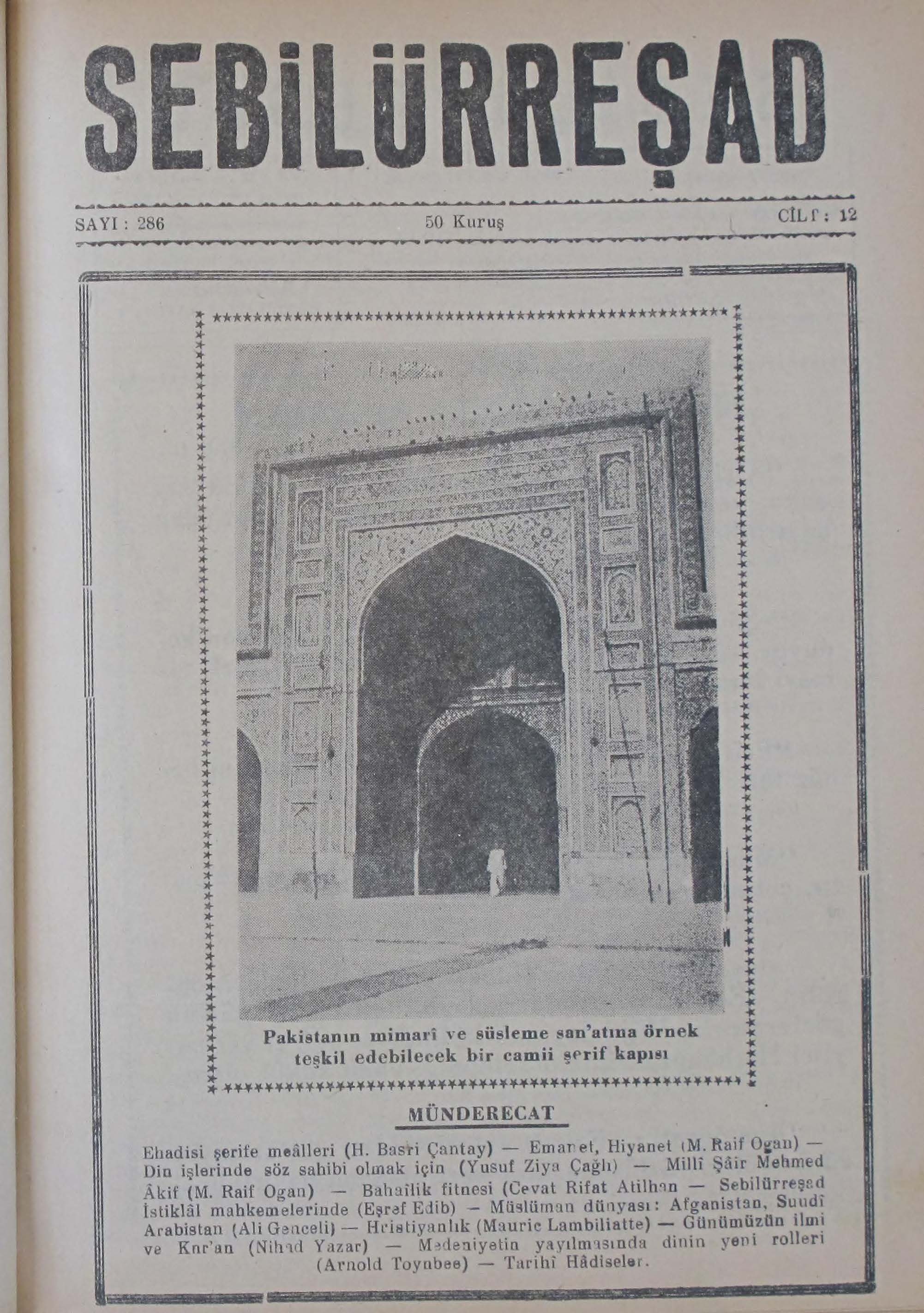 12. Cilt 286. Sayı Kapağı