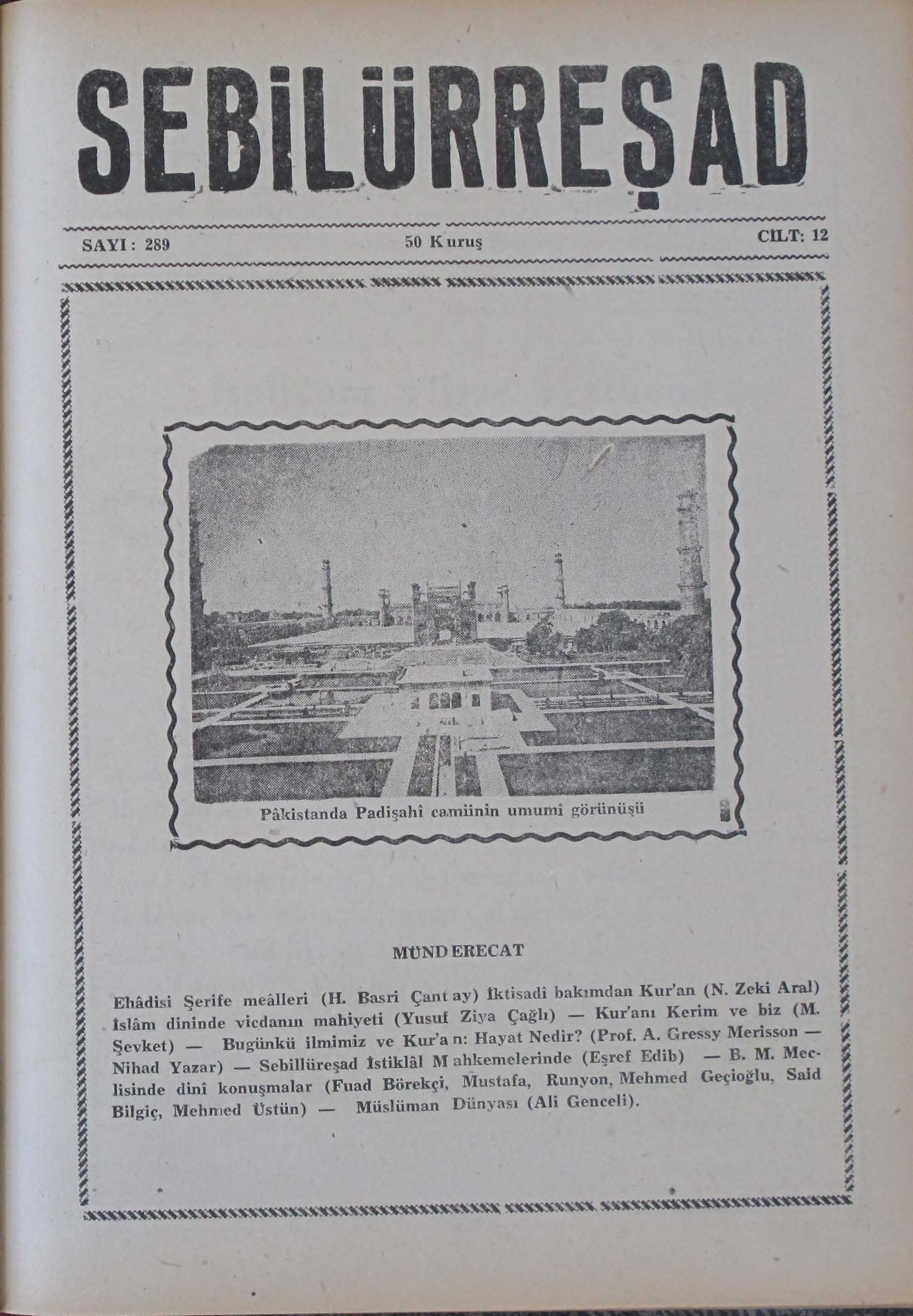 12. Cilt 289. Sayı Kapağı