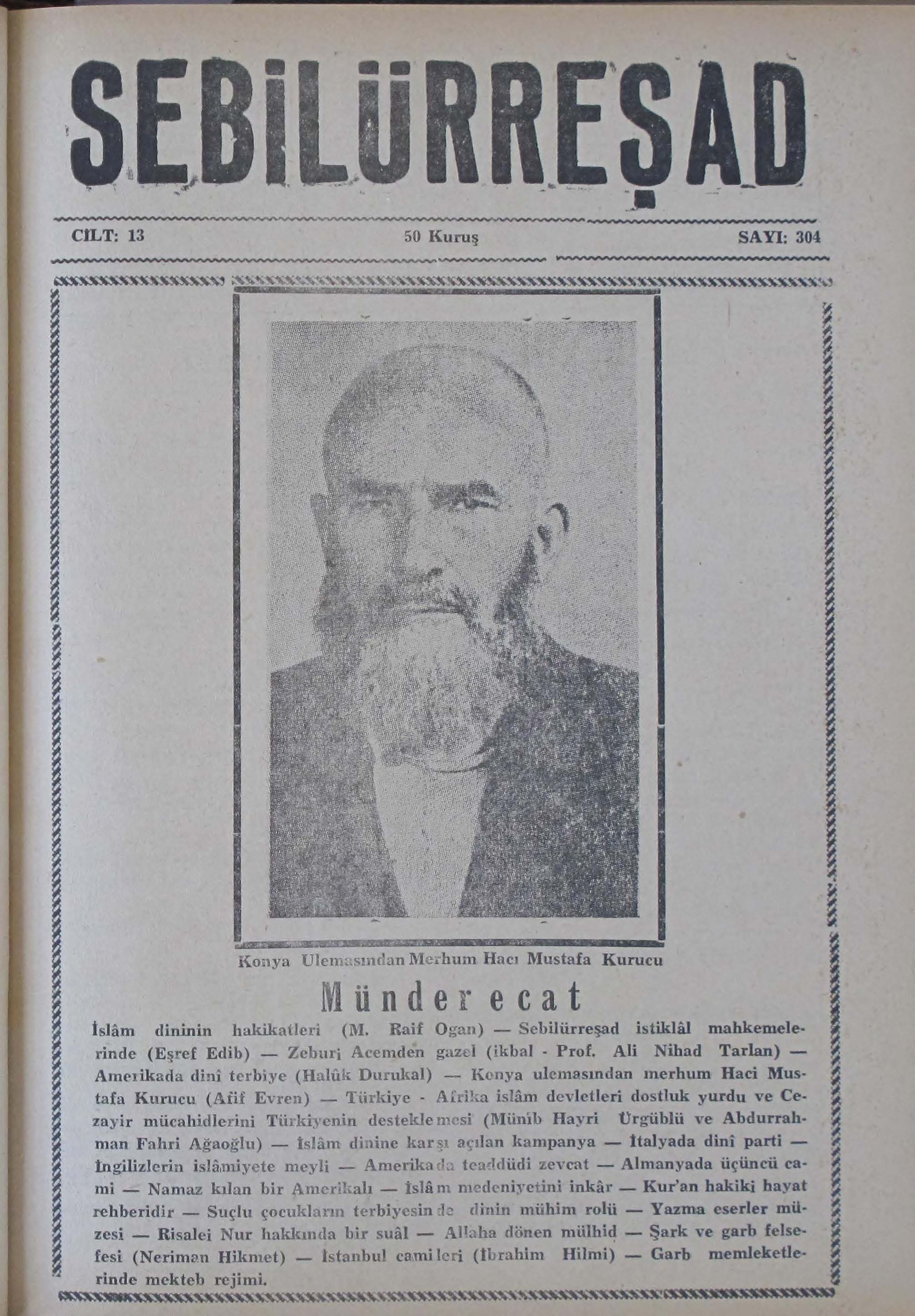 13. Cilt 304. Sayı Kapağı