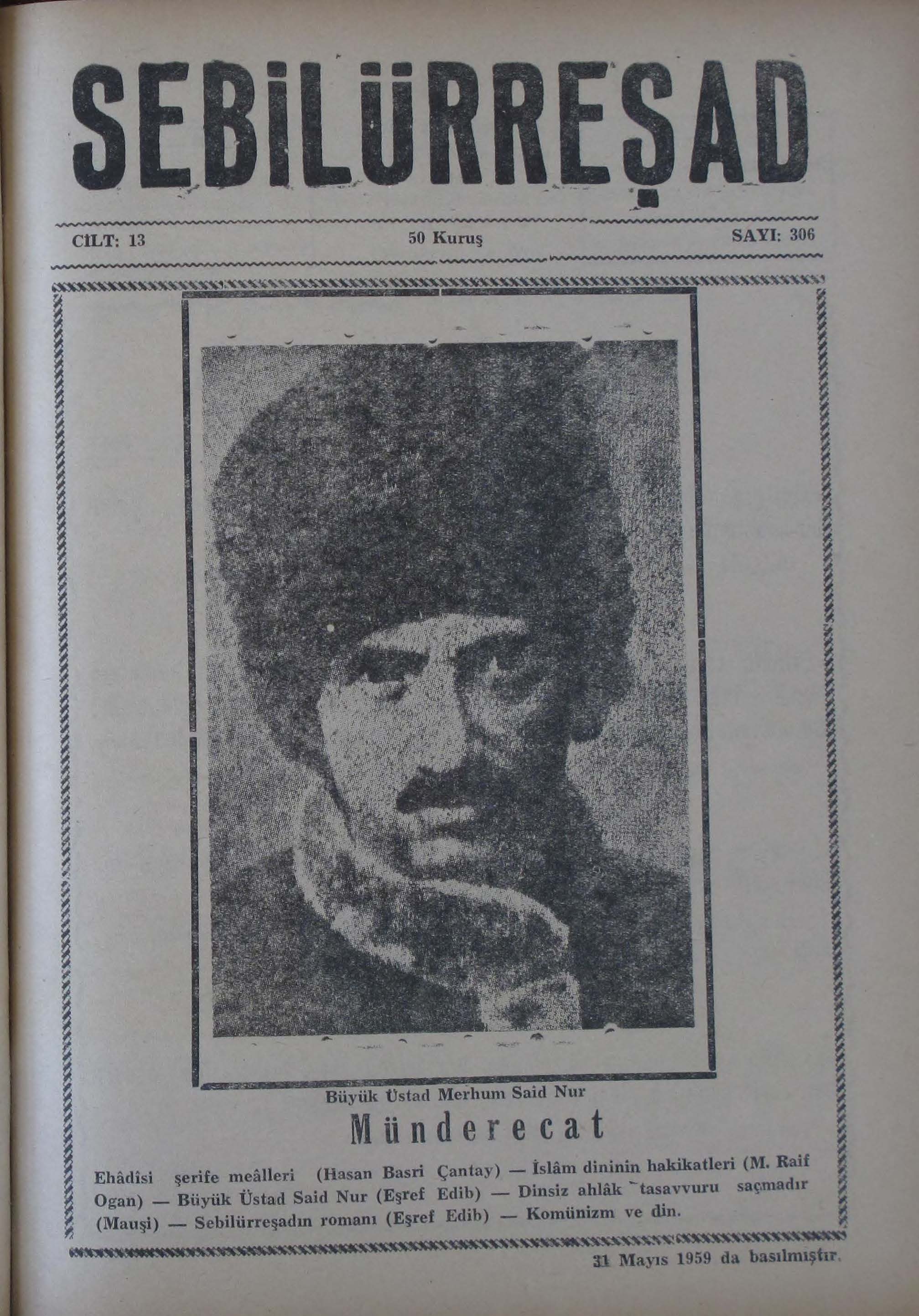 13. Cilt 306. Sayı Kapağı