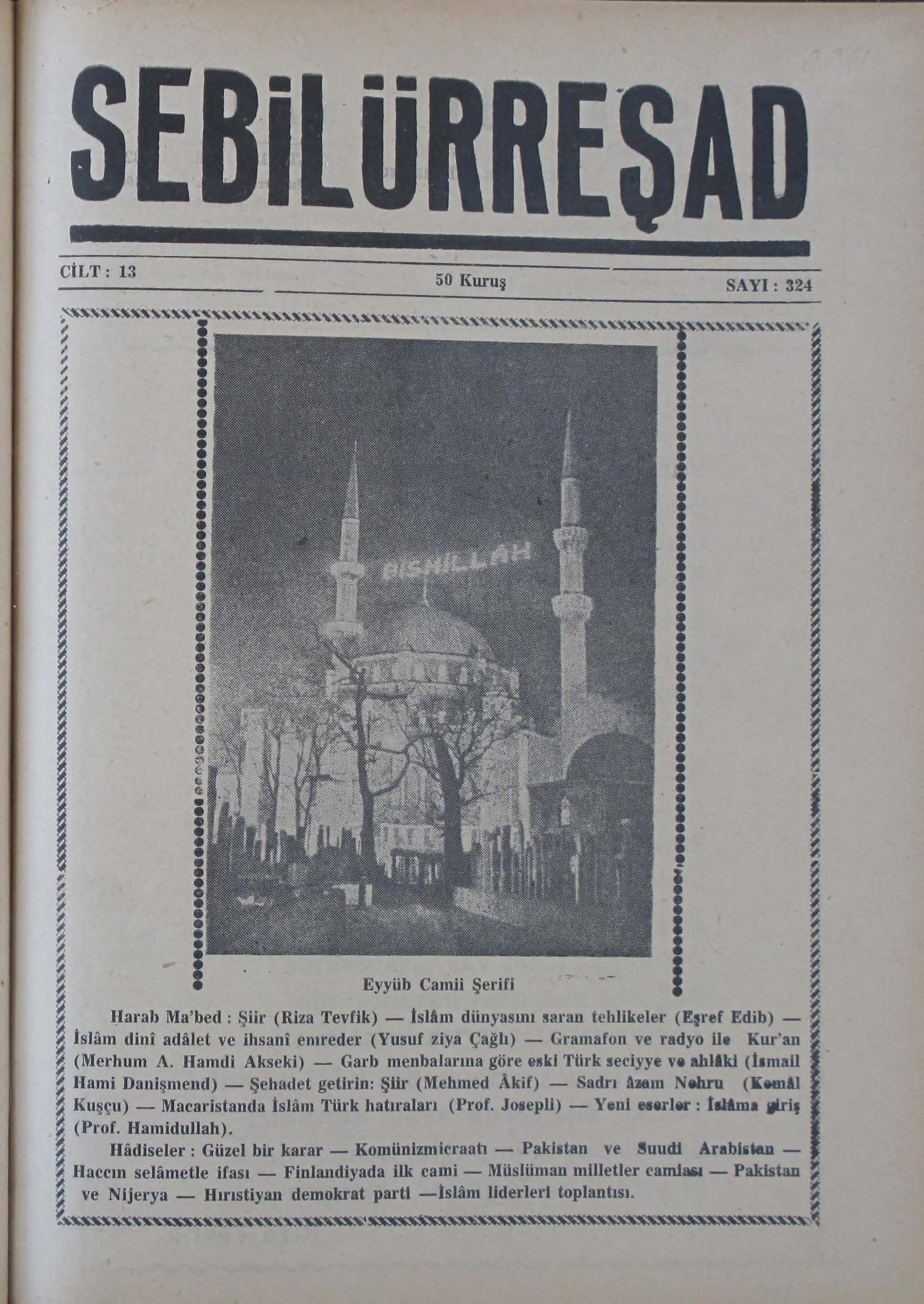 13. Cilt 324. Sayı Kapağı