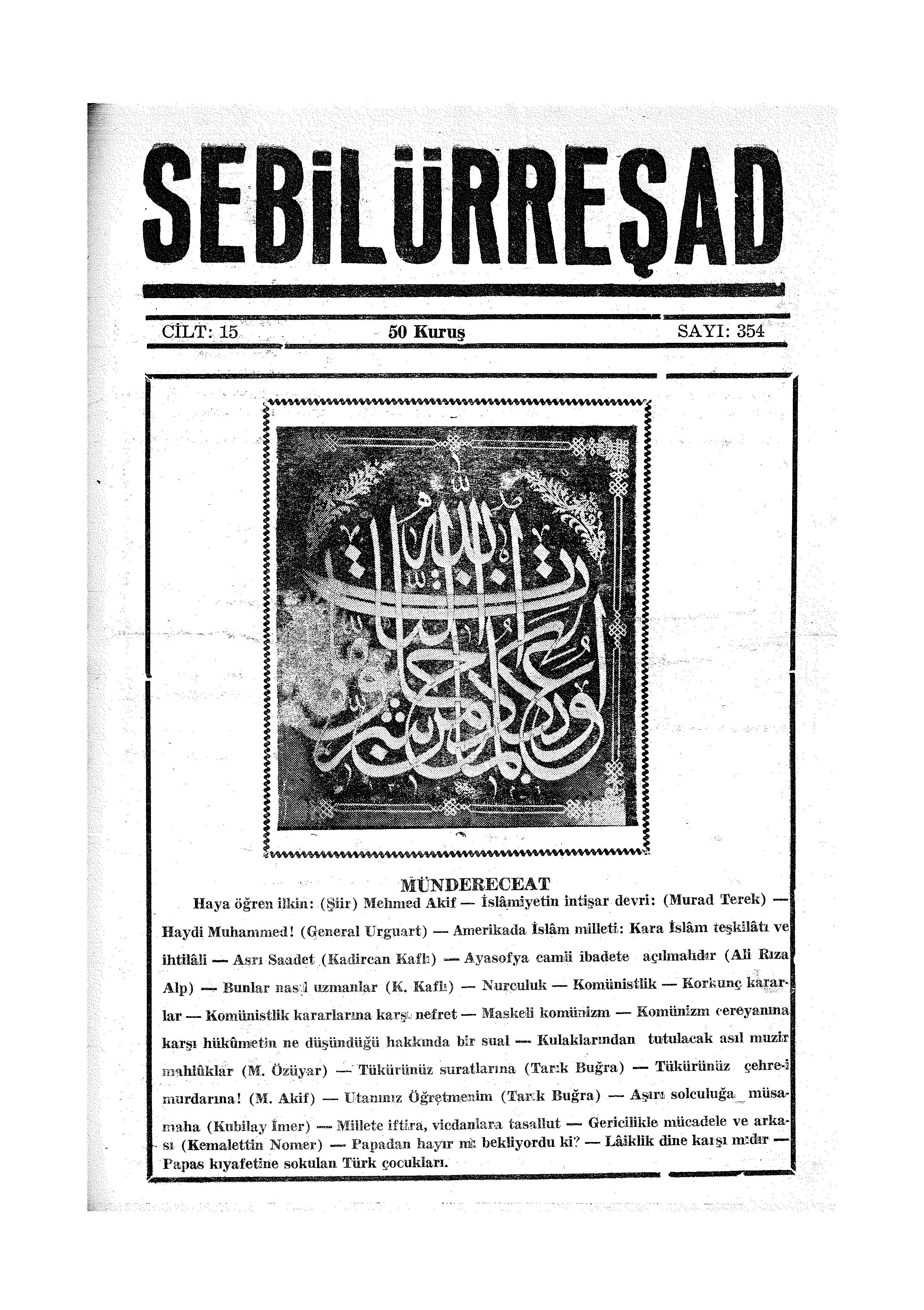 15. Cilt 354. Sayı Kapağı