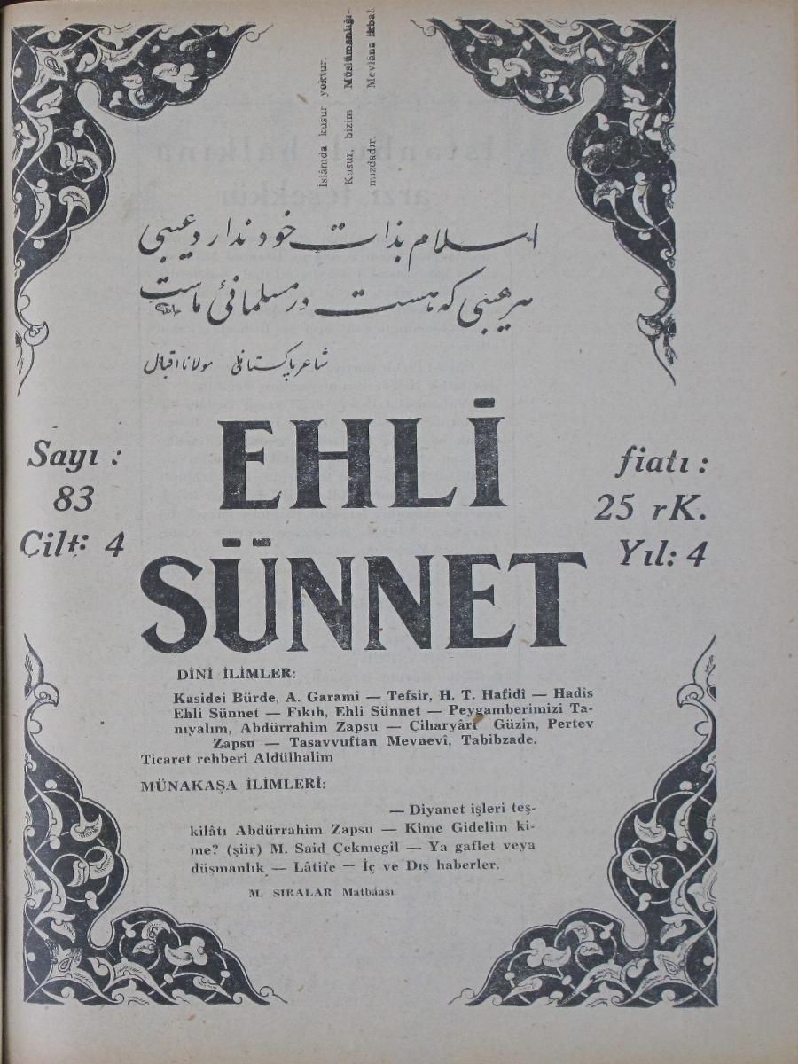 4. Cilt 83. Sayı Kapağı