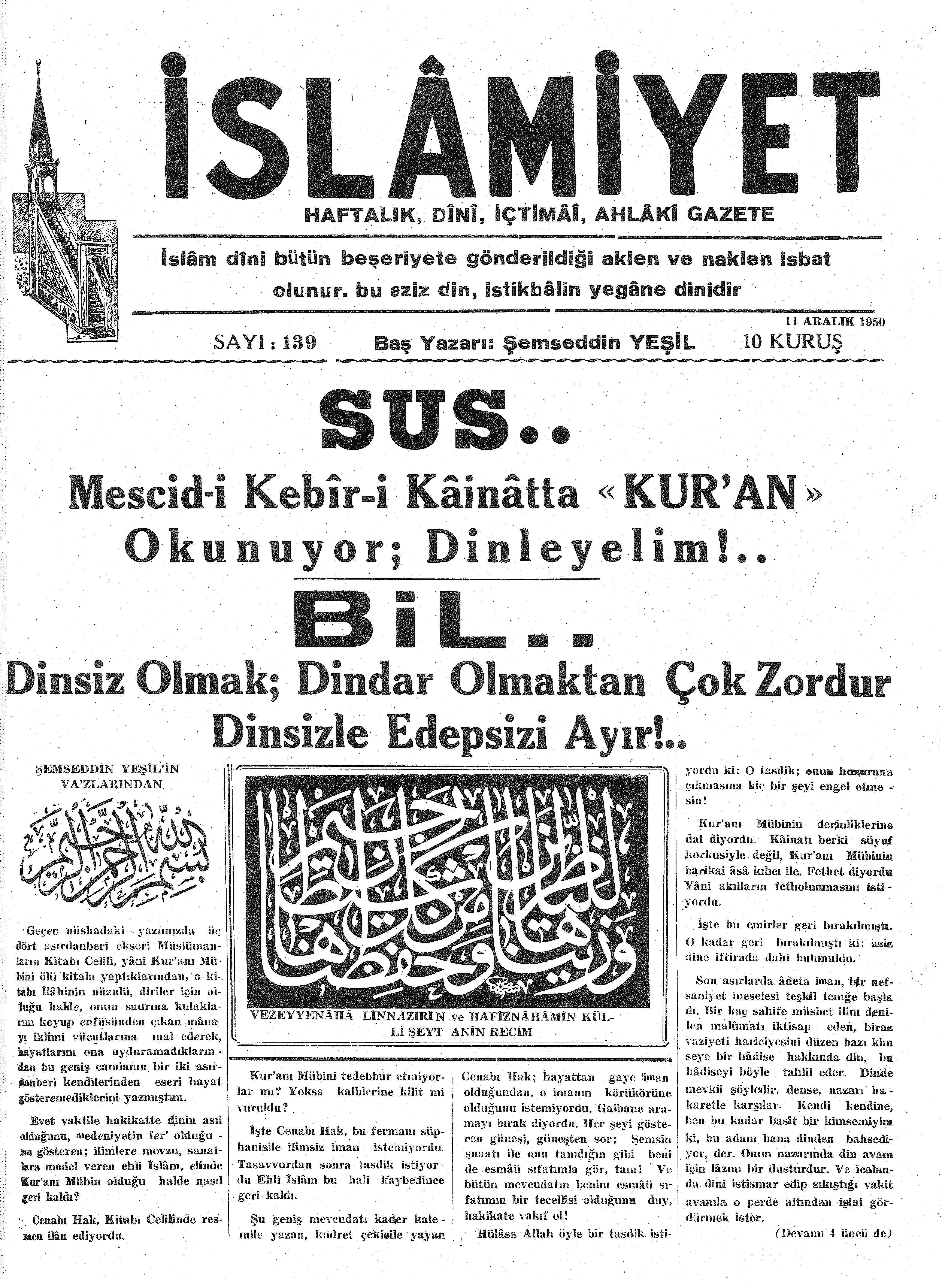 3. Cilt 139. Sayı Kapağı