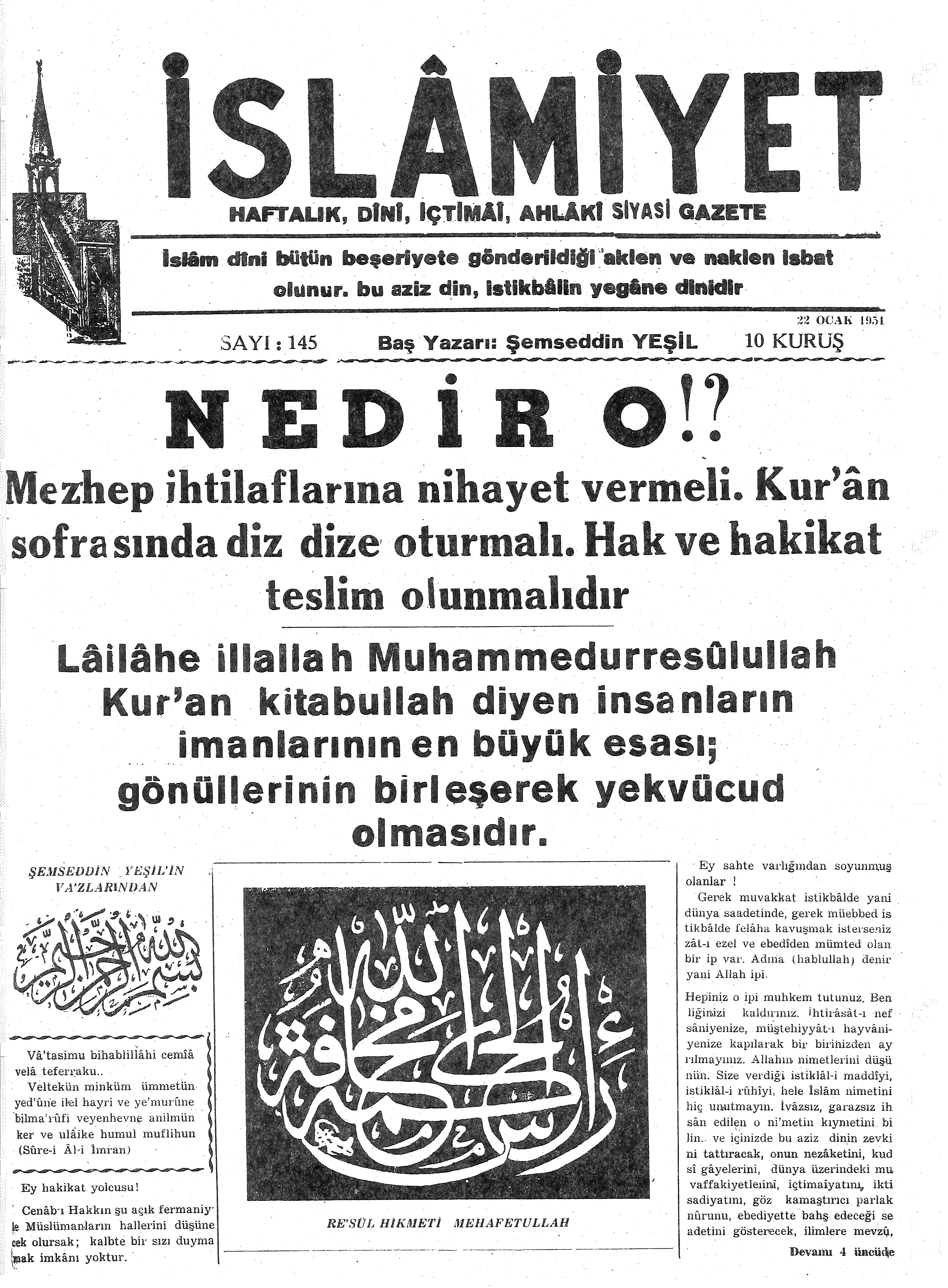 3. Cilt 145. Sayı Kapağı