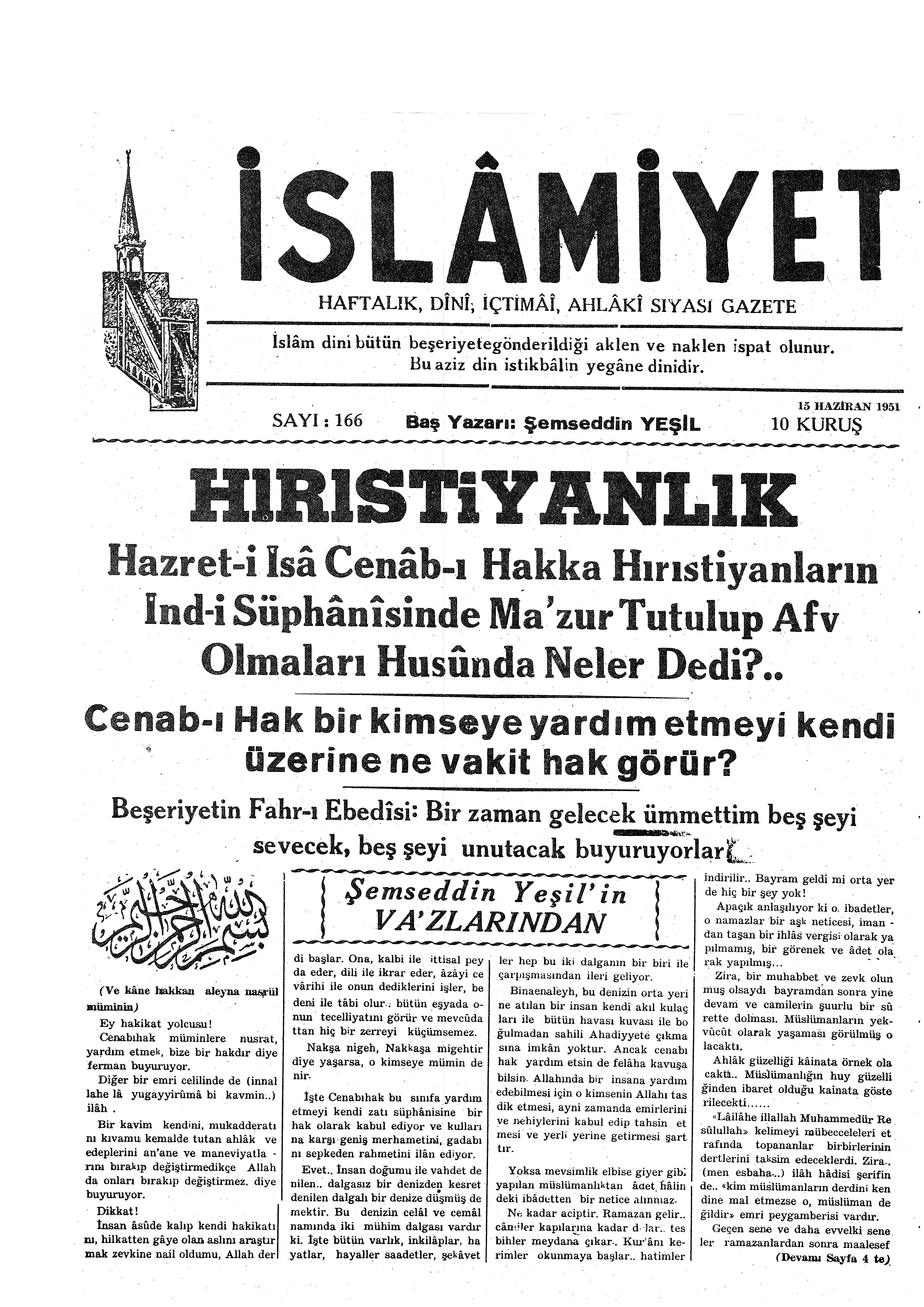 4. Cilt 166. Sayı Kapağı
