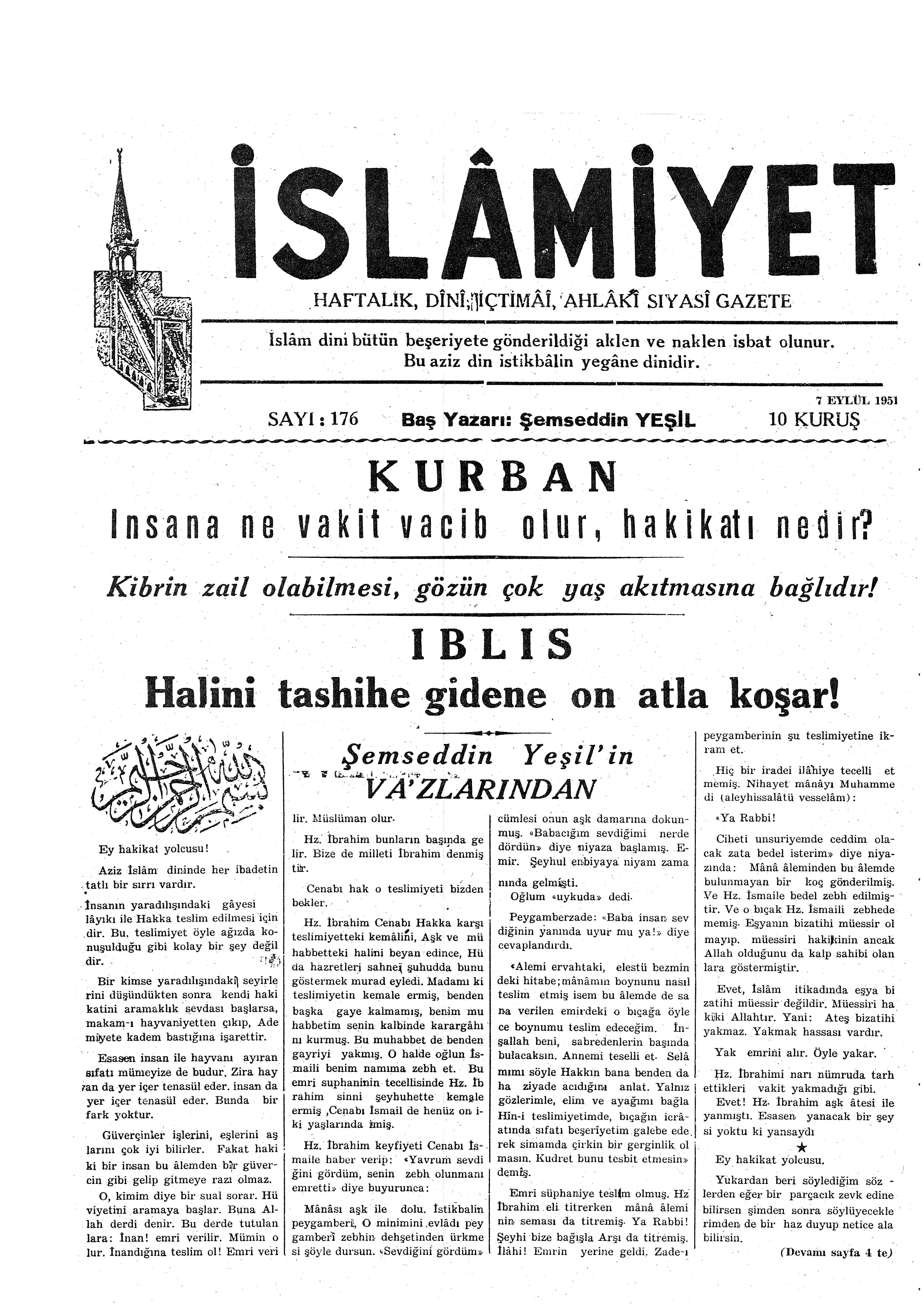 4. Cilt 176. Sayı Kapağı