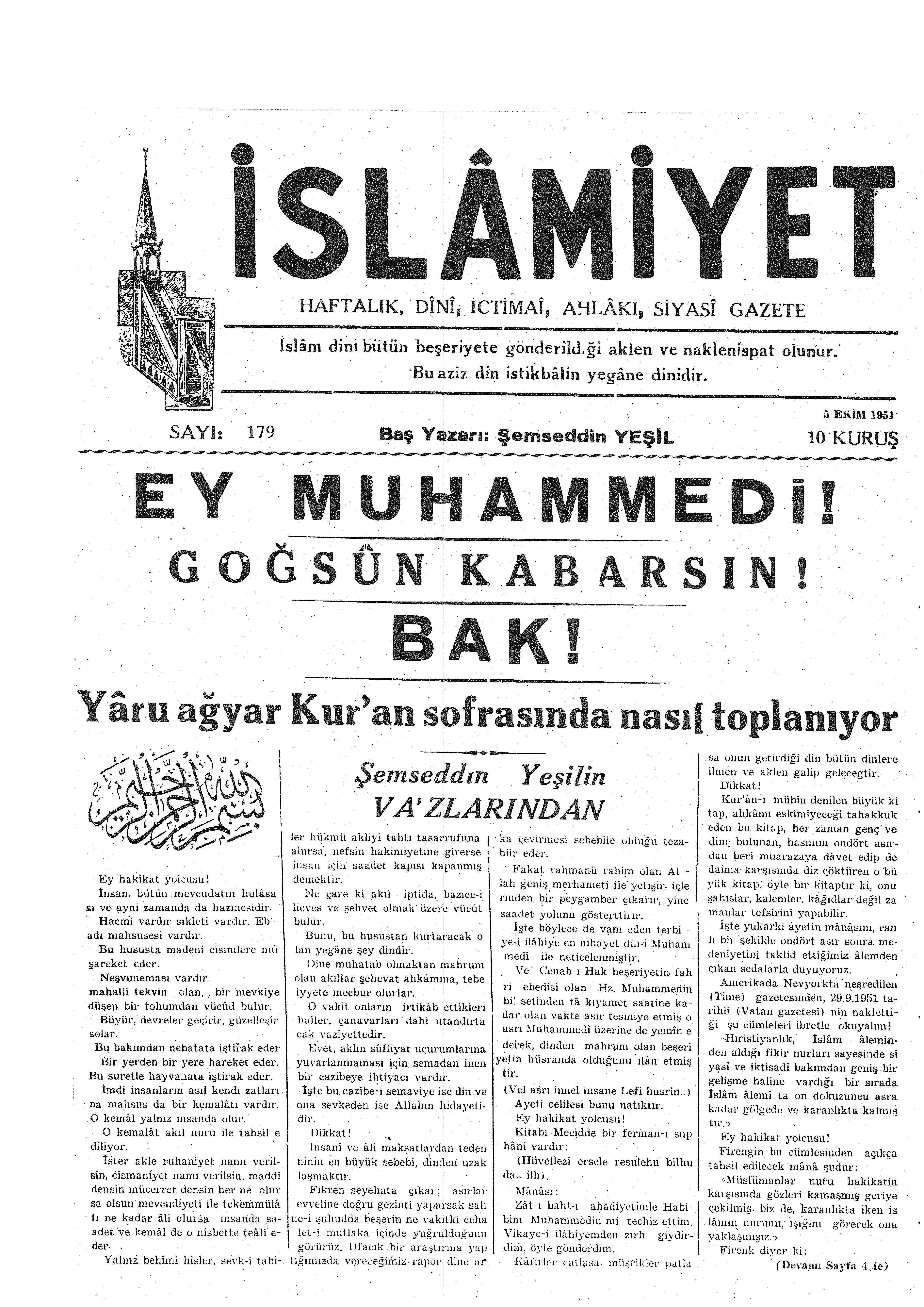 4. Cilt 179. Sayı Kapağı