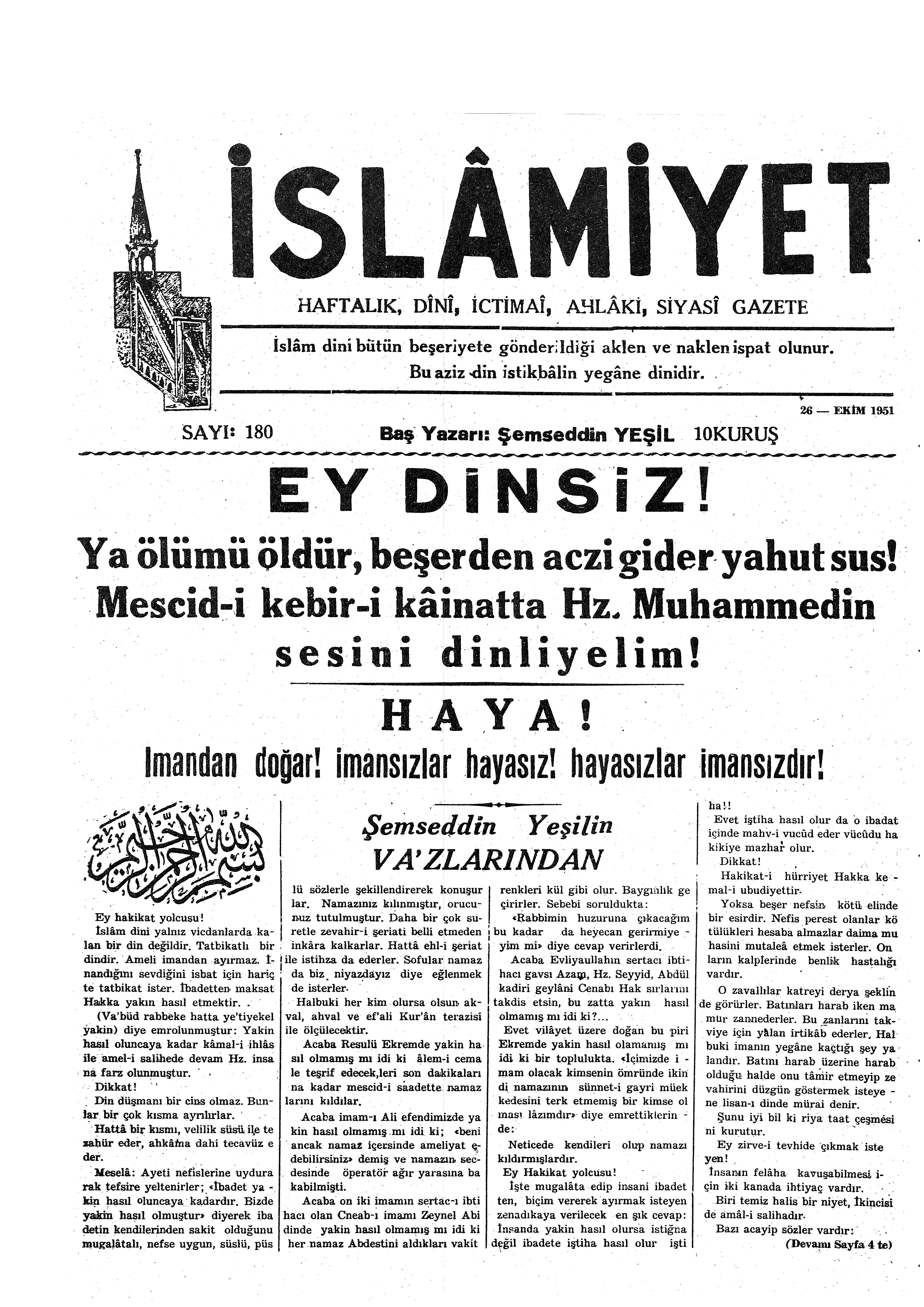 4. Cilt 180. Sayı Kapağı