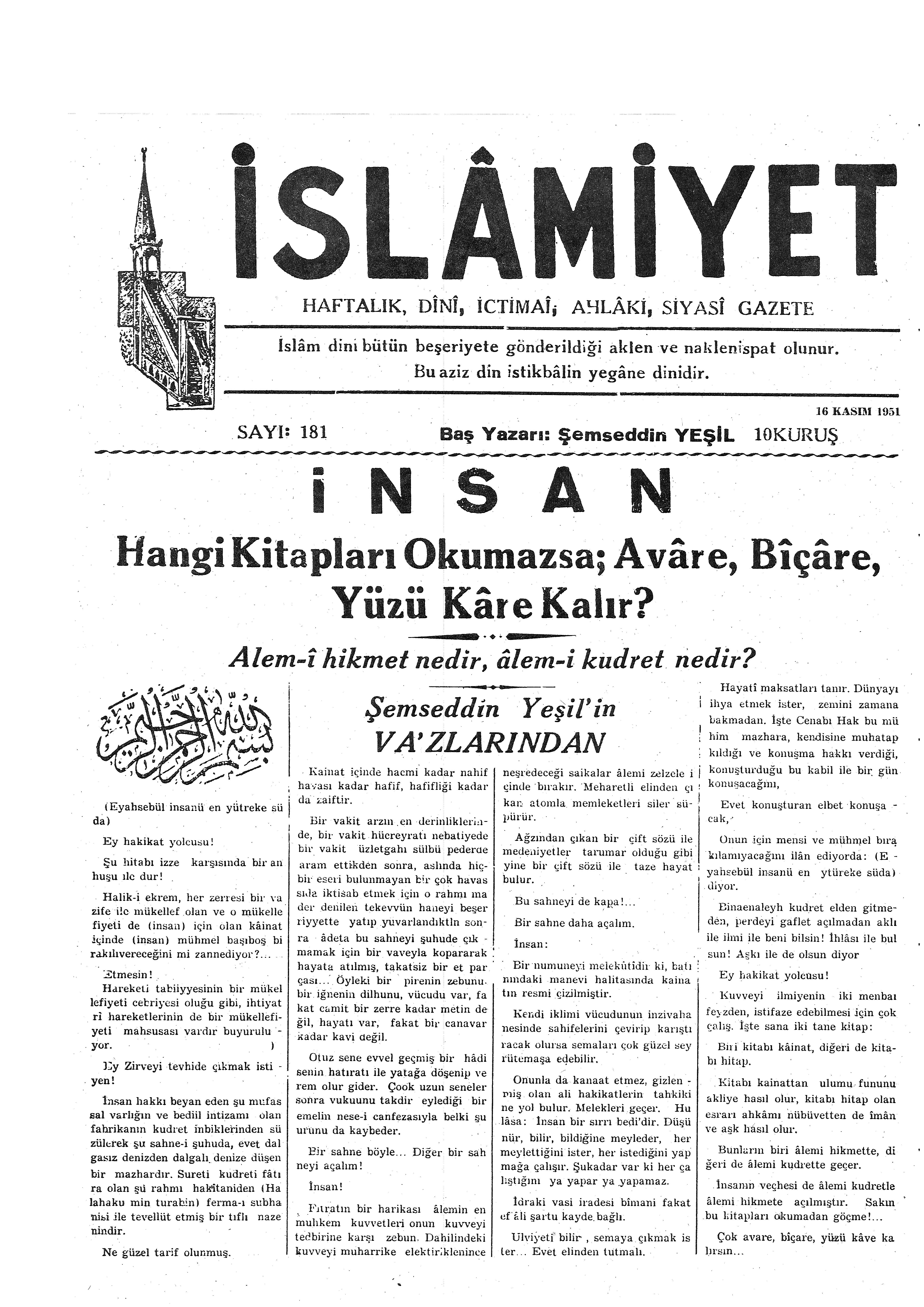 4. Cilt 181. Sayı Kapağı
