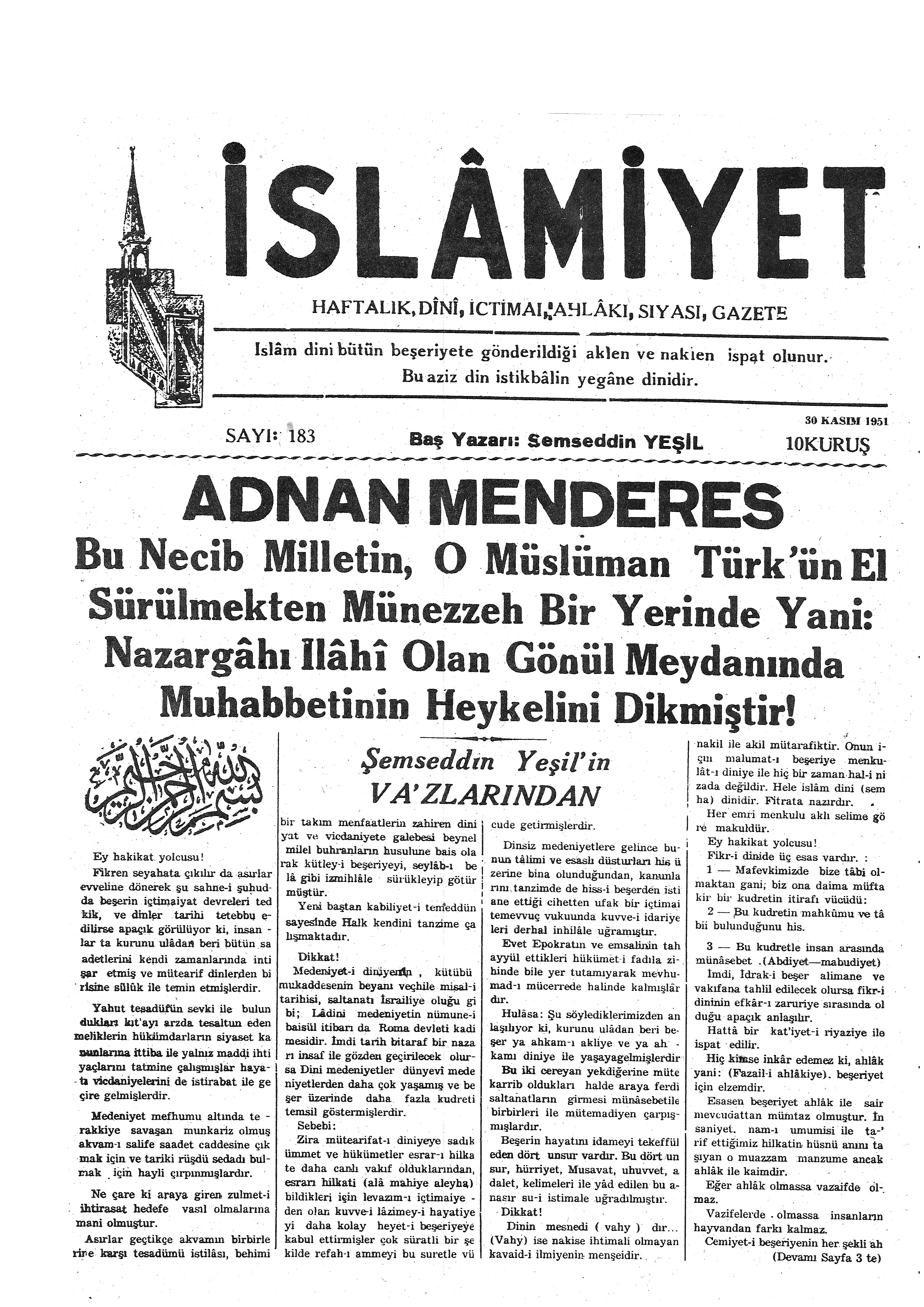 4. Cilt 183. Sayı Kapağı