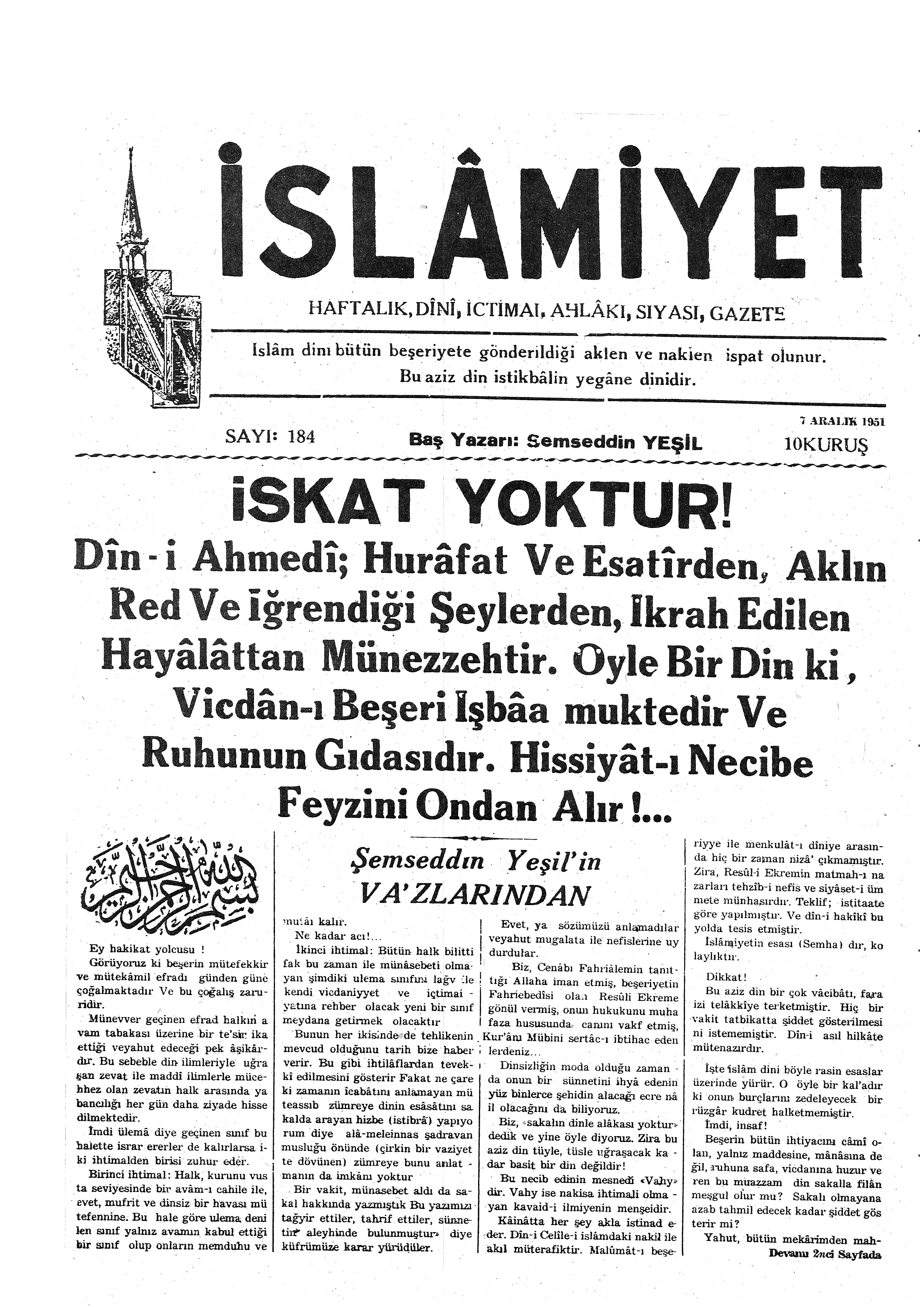 4. Cilt 184. Sayı Kapağı