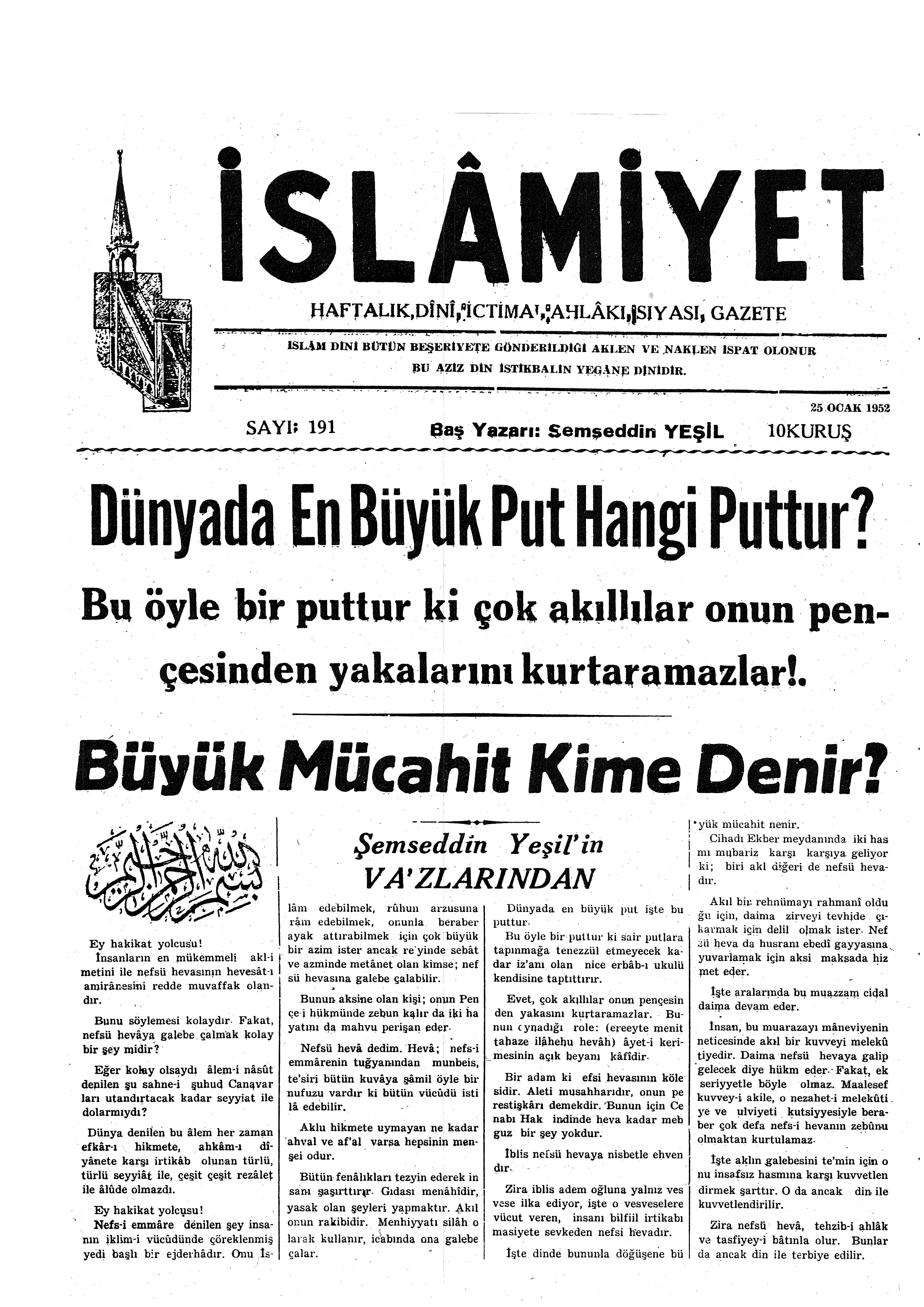 4. Cilt 191. Sayı Kapağı