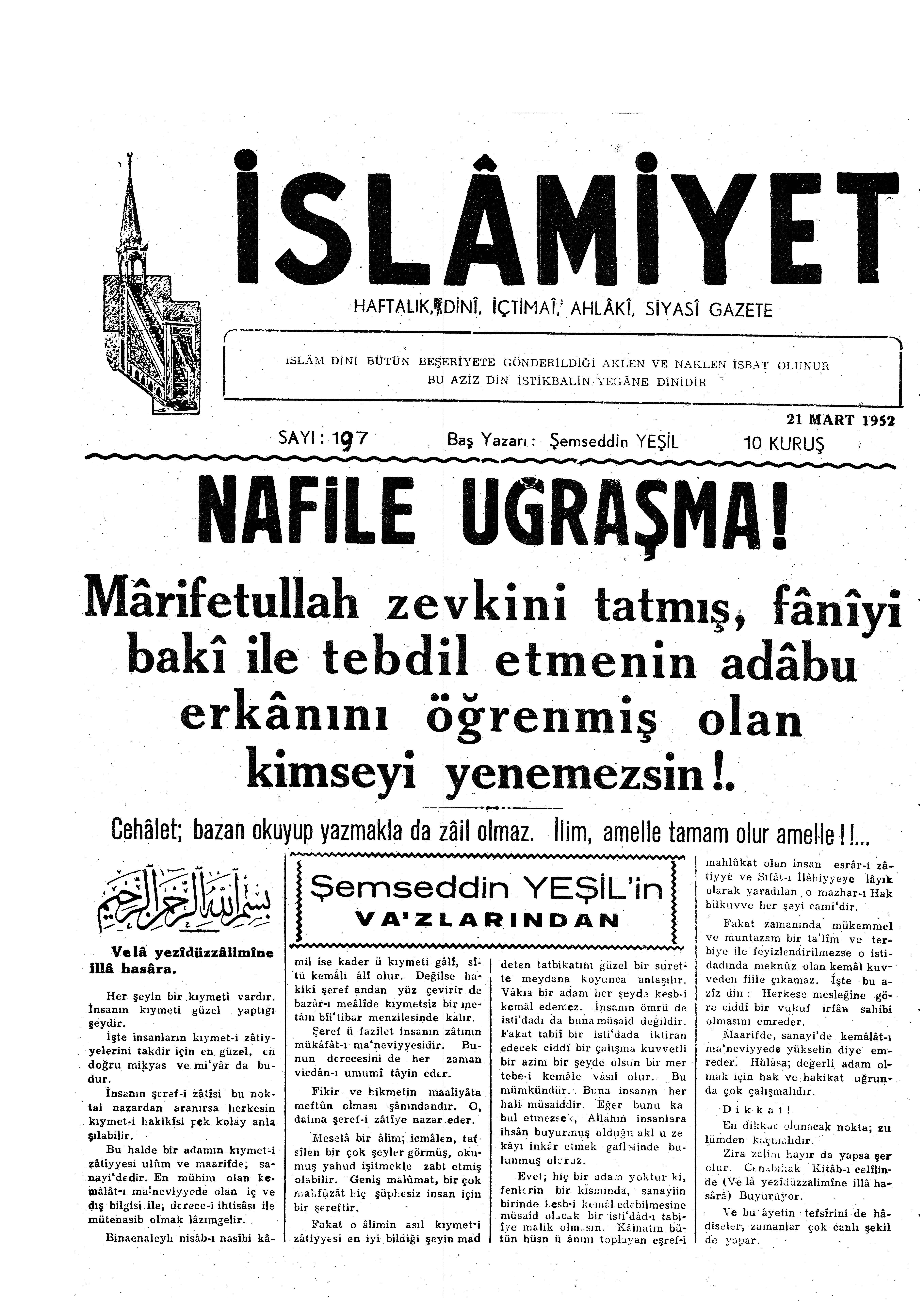 4. Cilt 197. Sayı Kapağı