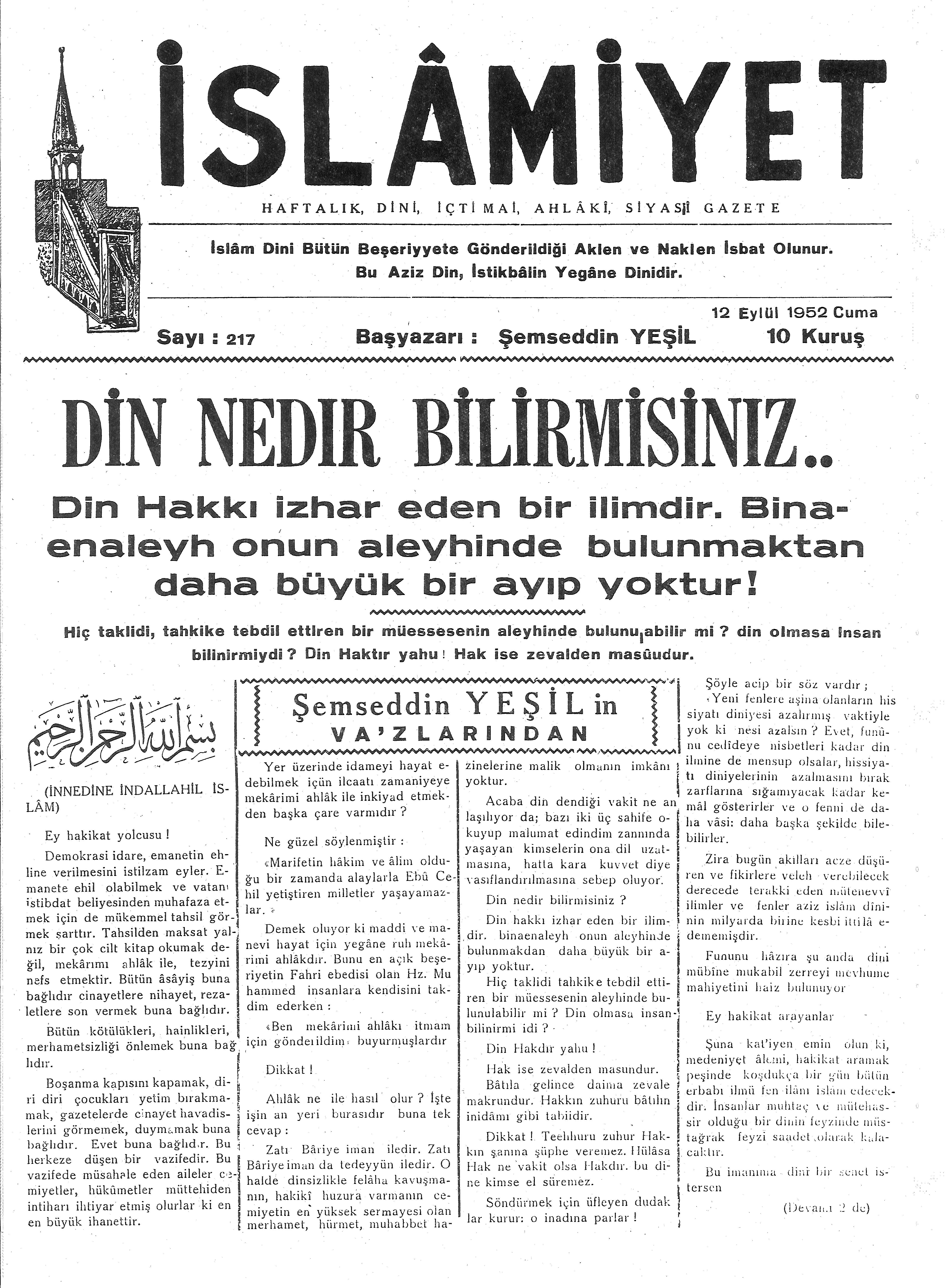 5. Cilt 217. Sayı Kapağı