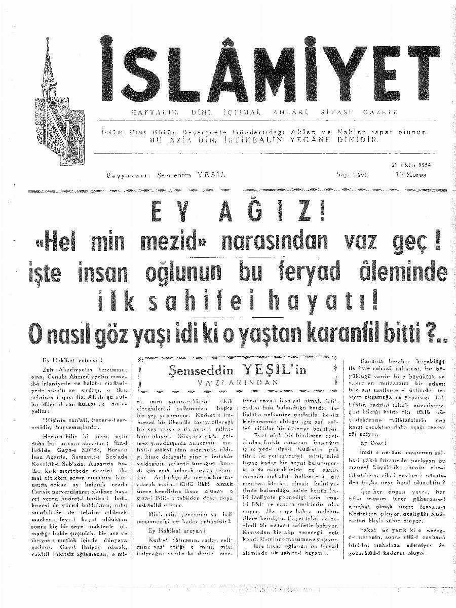 6. Cilt 291. Sayı Kapağı