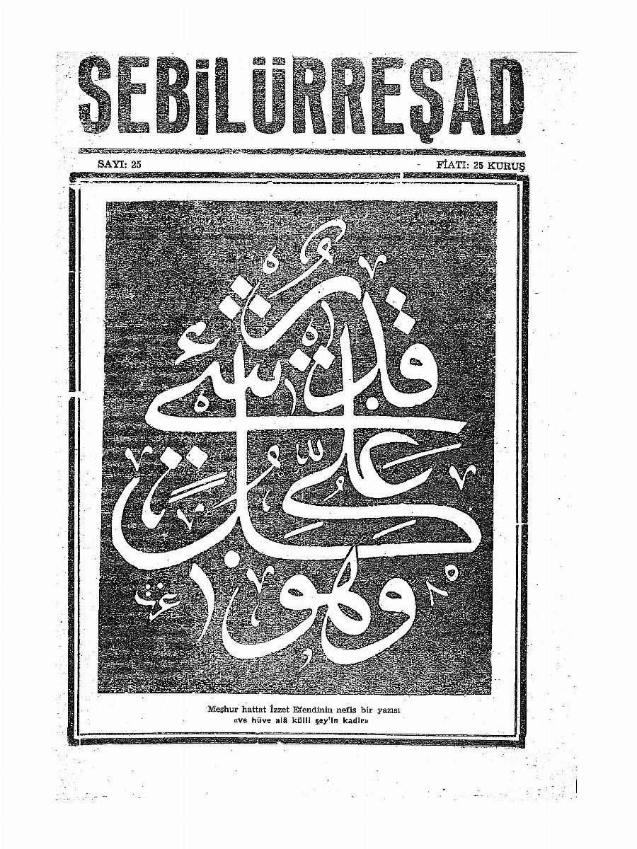 1. Cilt 25. Sayı Kapağı