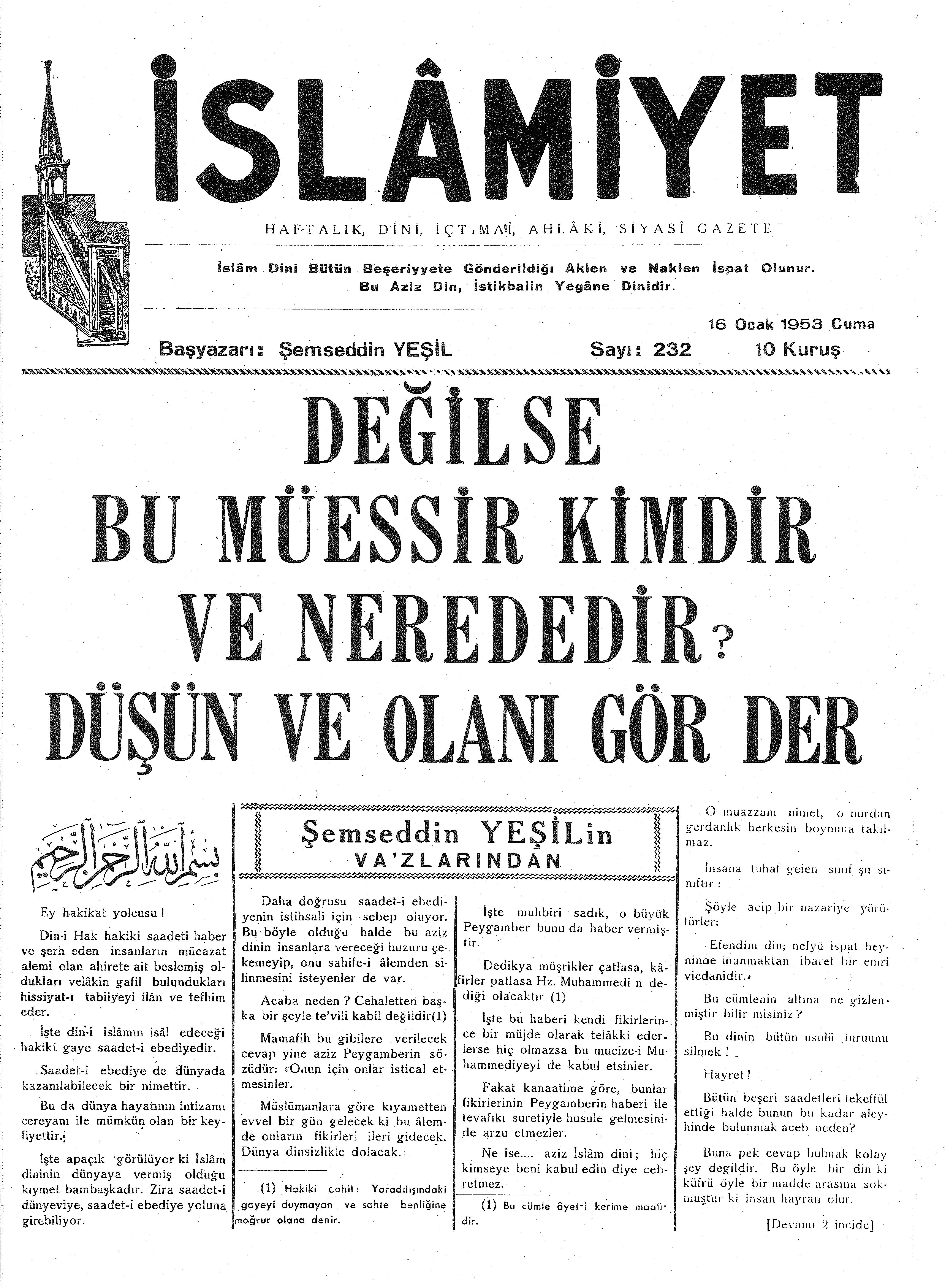 5. Cilt 232. Sayı Kapağı