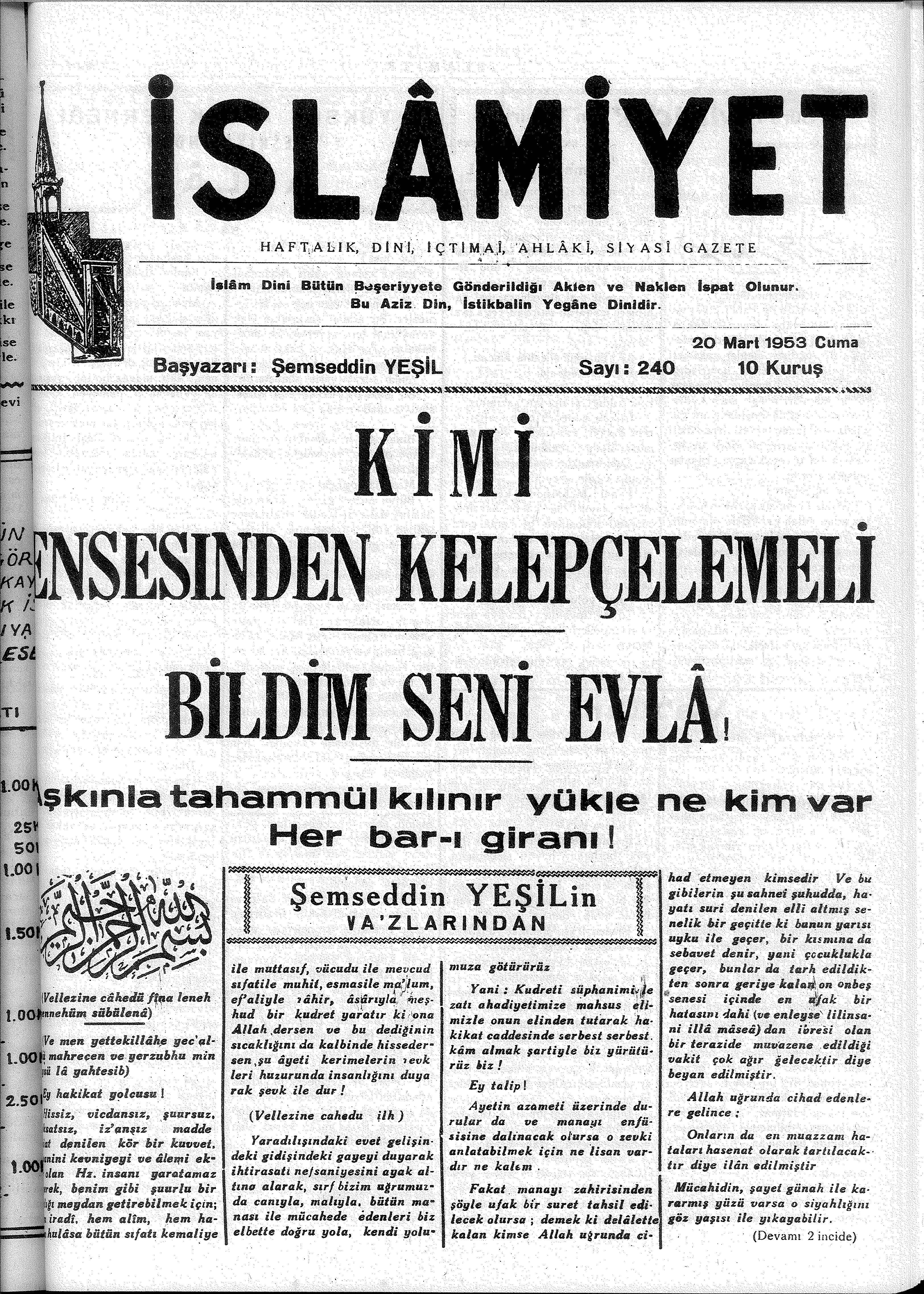 5. Cilt 240. Sayı Kapağı
