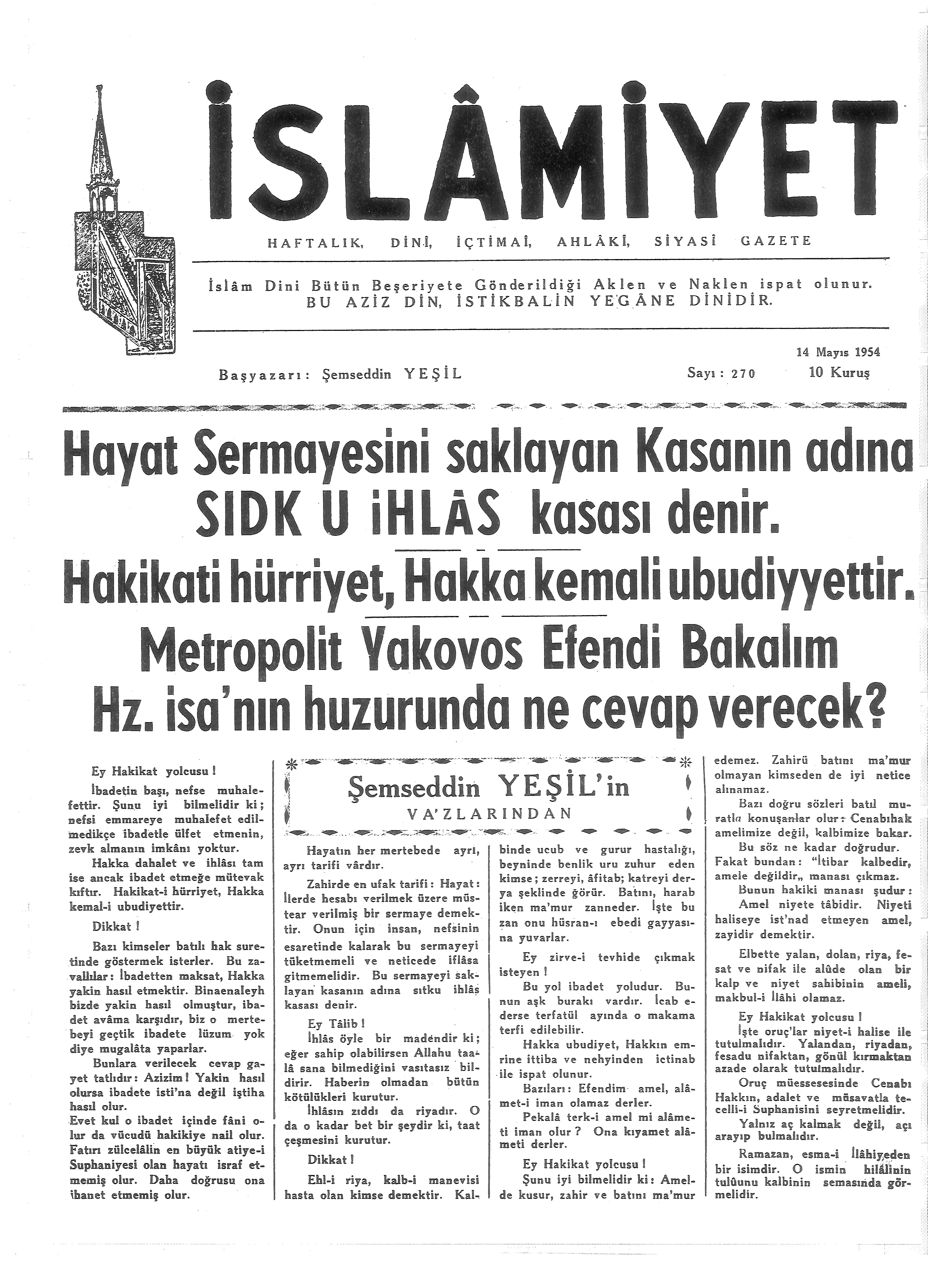 6. Cilt 270. Sayı Kapağı