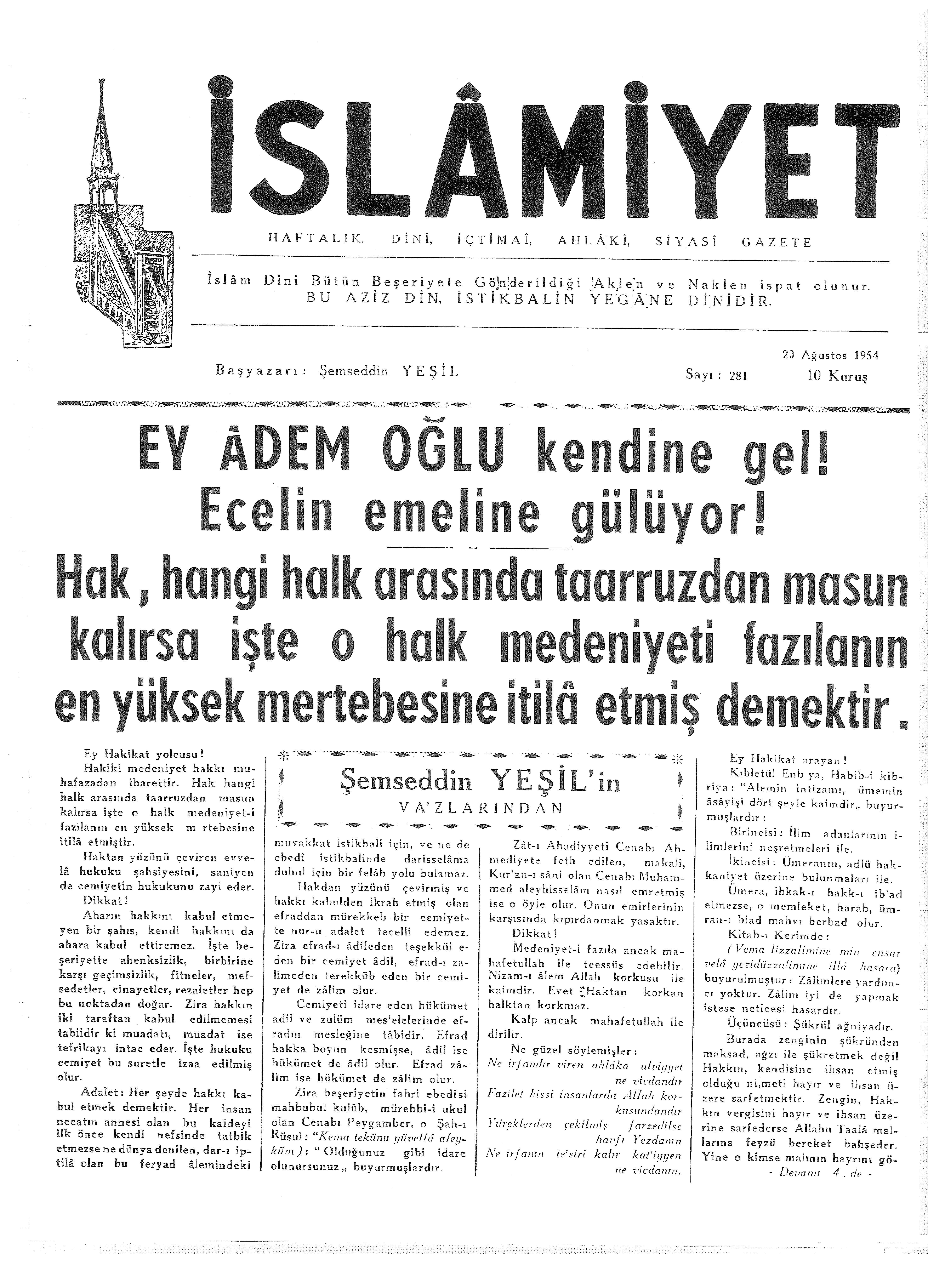6. Cilt 281. Sayı Kapağı