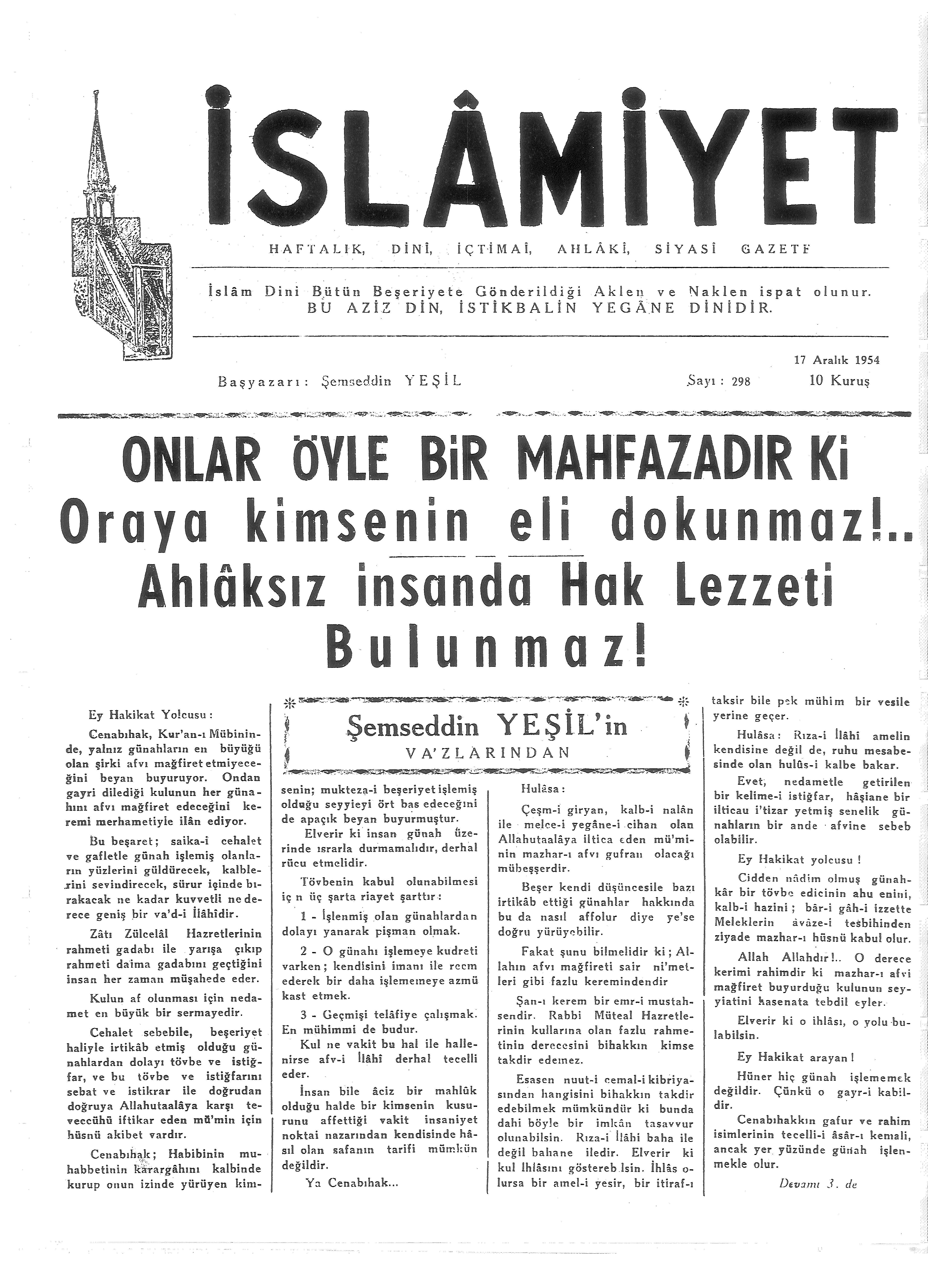 6. Cilt 298. Sayı Kapağı
