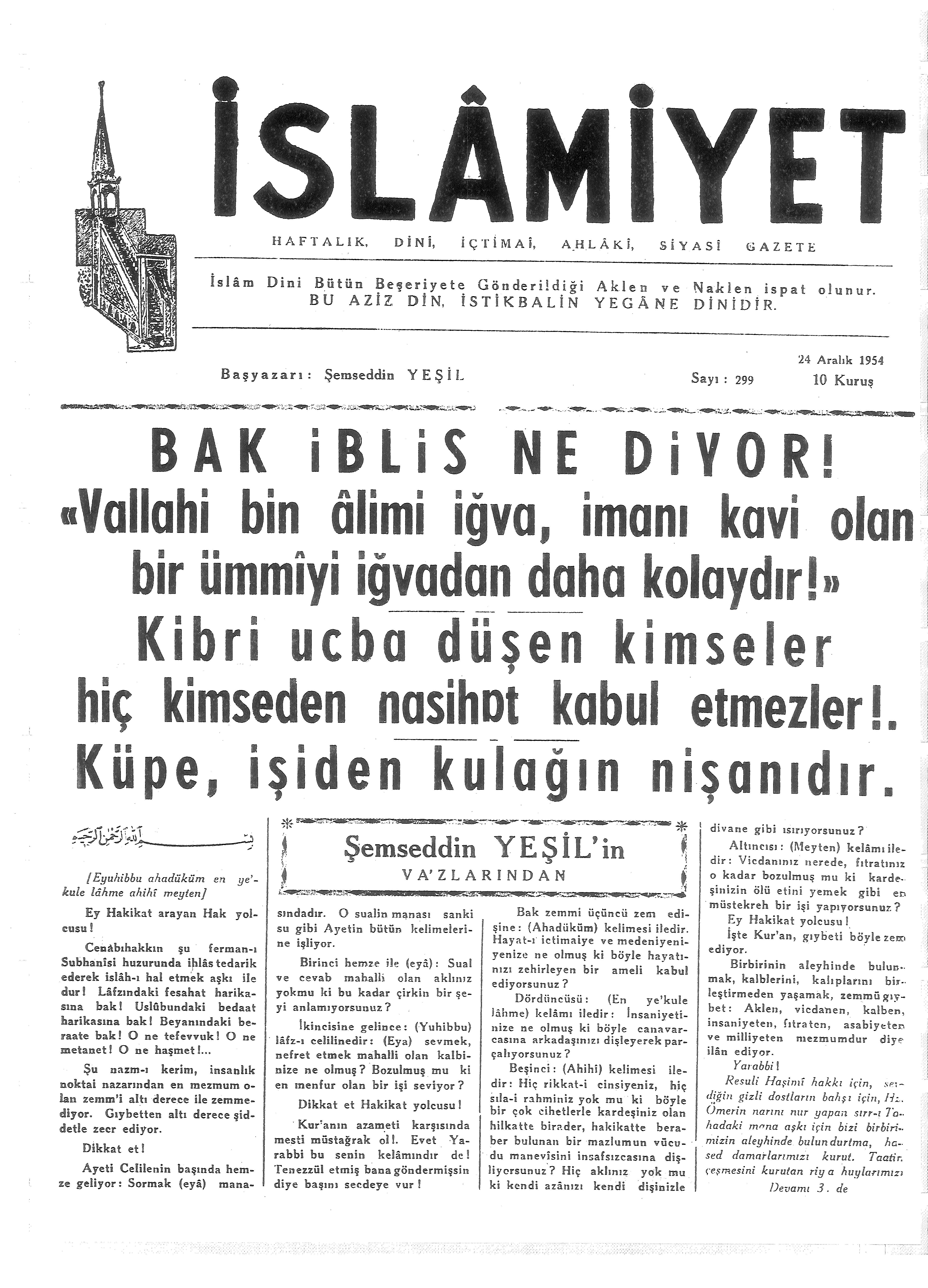 6. Cilt 299. Sayı Kapağı