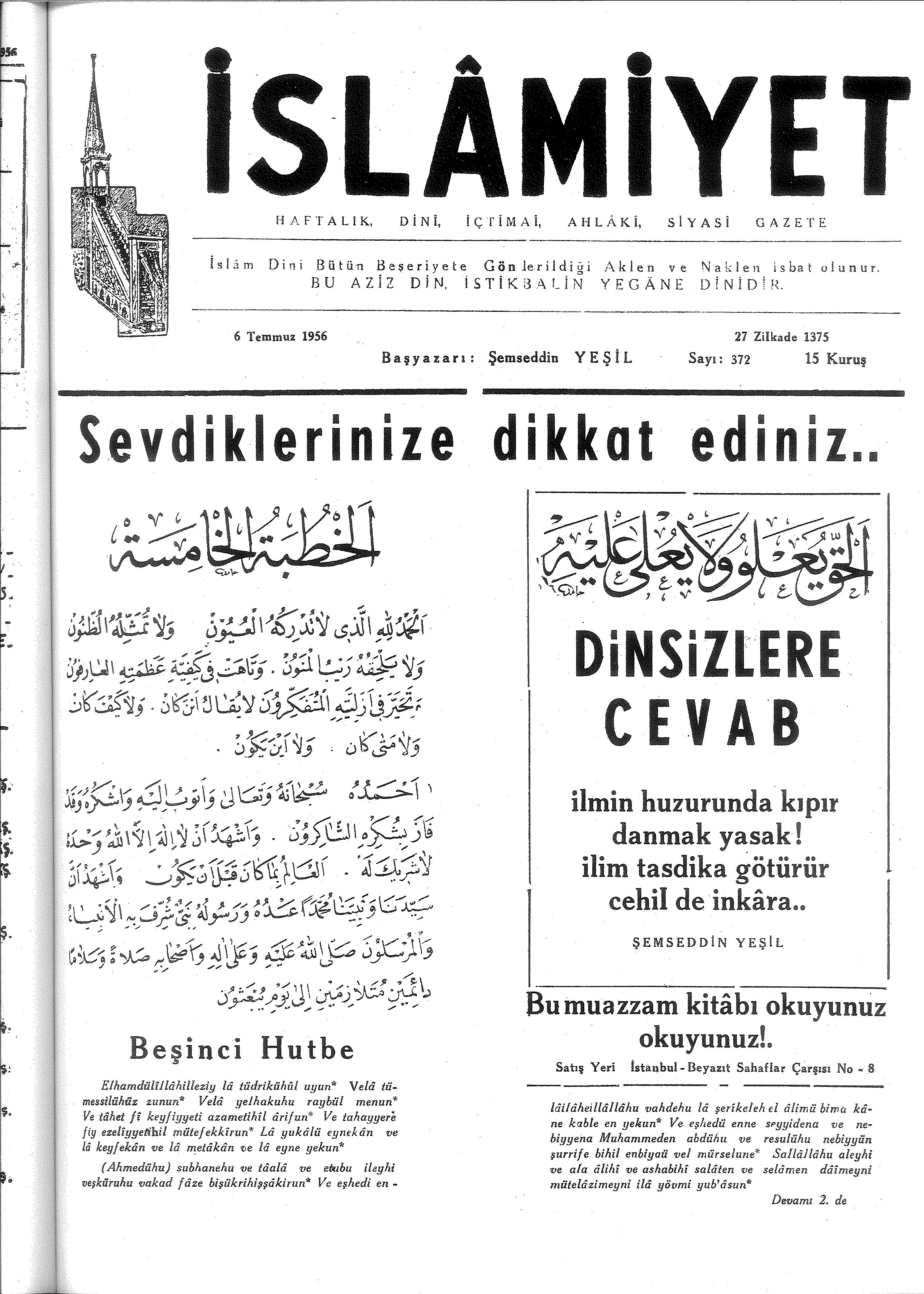 8. Cilt 372. Sayı Kapağı
