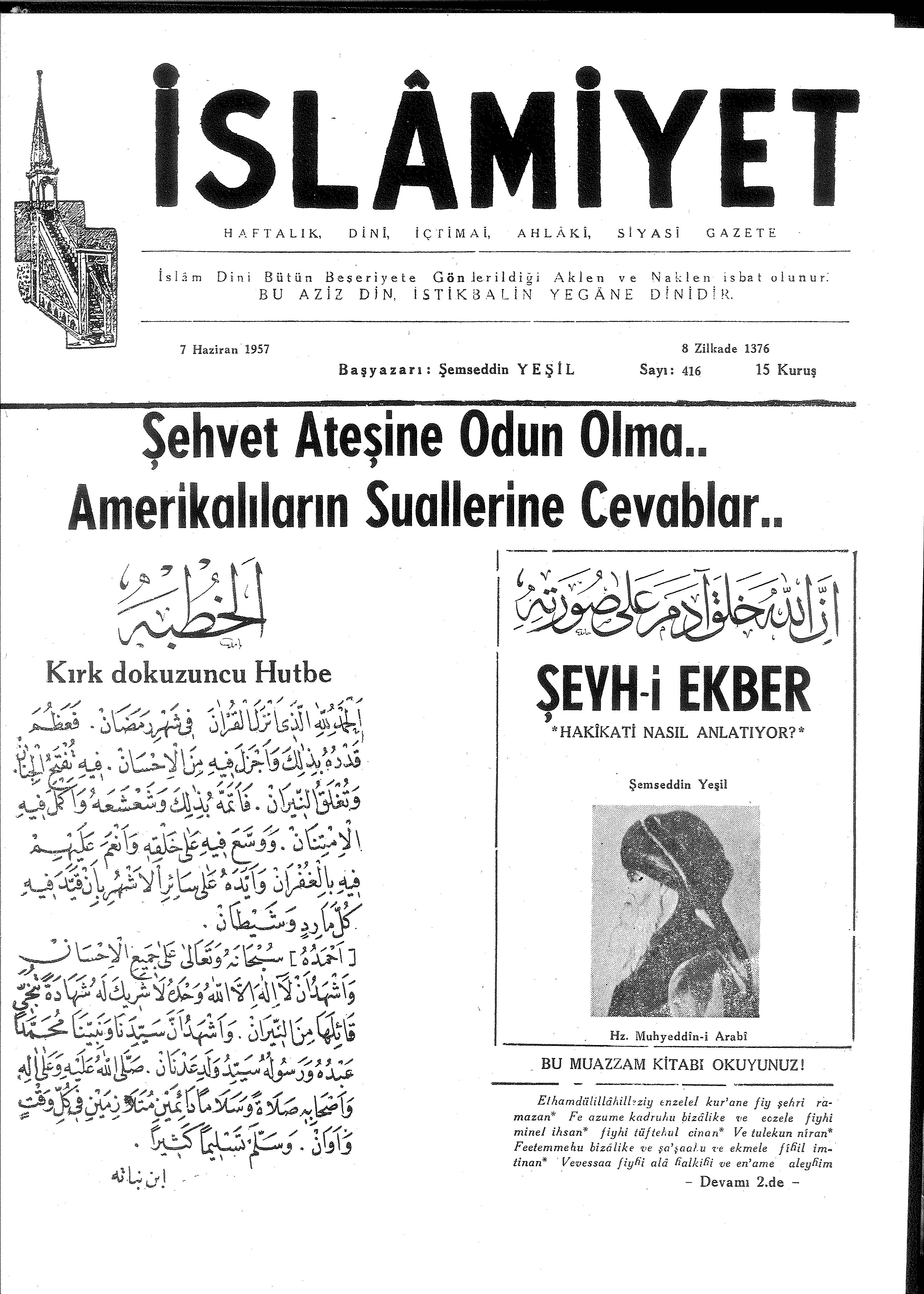 8. Cilt 416. Sayı Kapağı